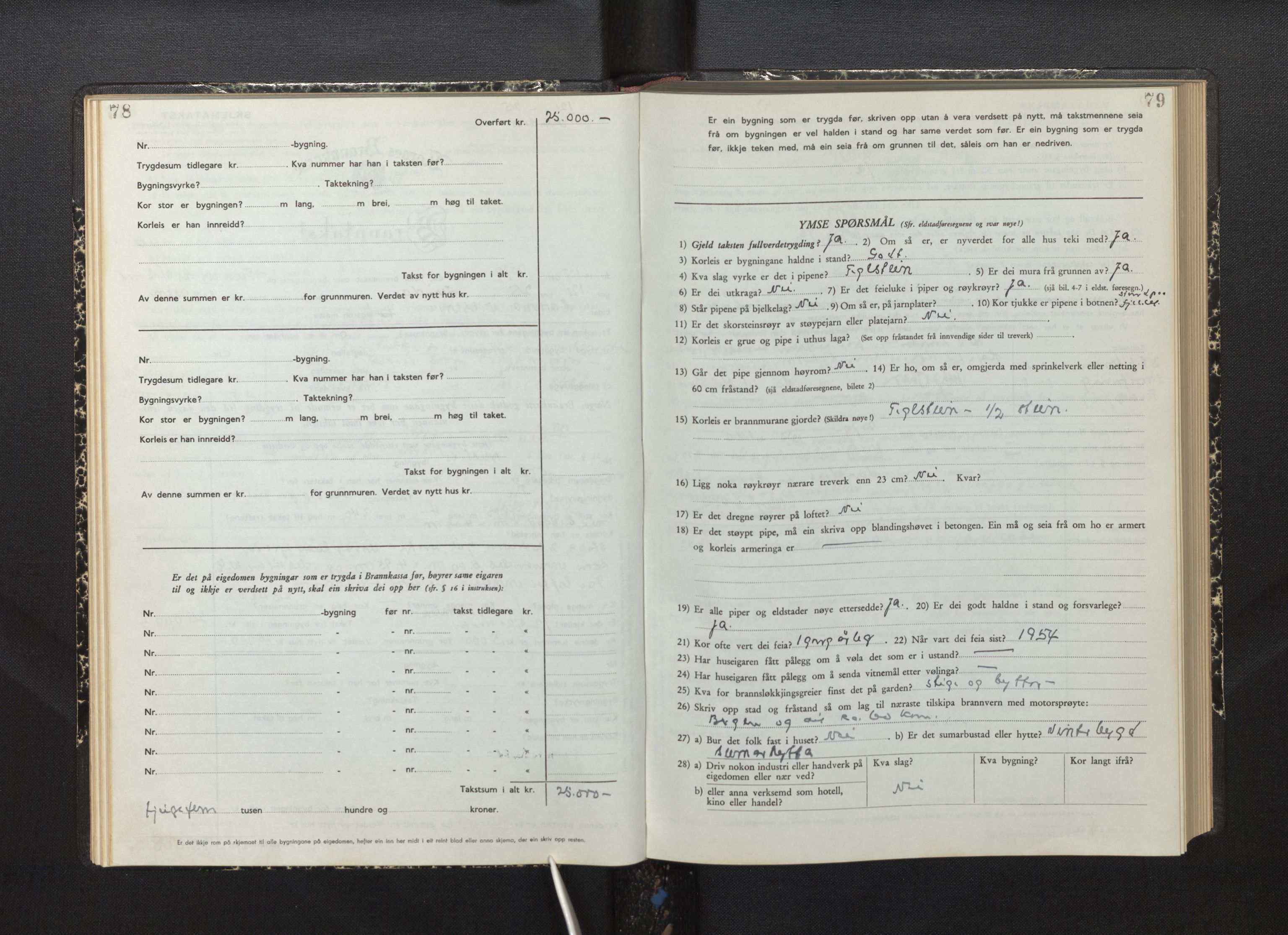 Lensmannen i Lindås, AV/SAB-A-33501/0012/L0002: Branntakstprotokoll skjematakst, 1949-1955, p. 78-79