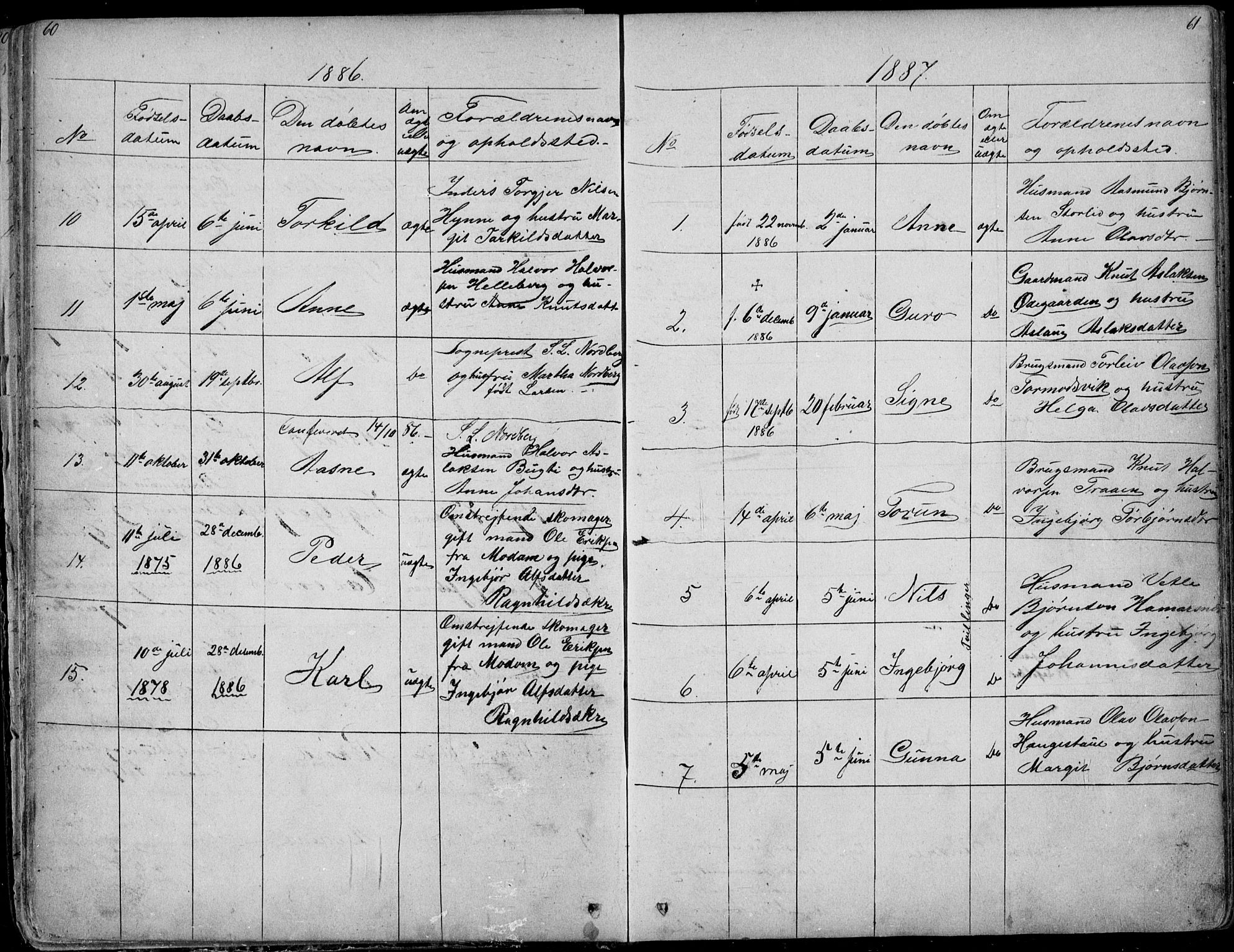 Rauland kirkebøker, SAKO/A-292/G/Ga/L0002: Parish register (copy) no. I 2, 1849-1935, p. 60-61