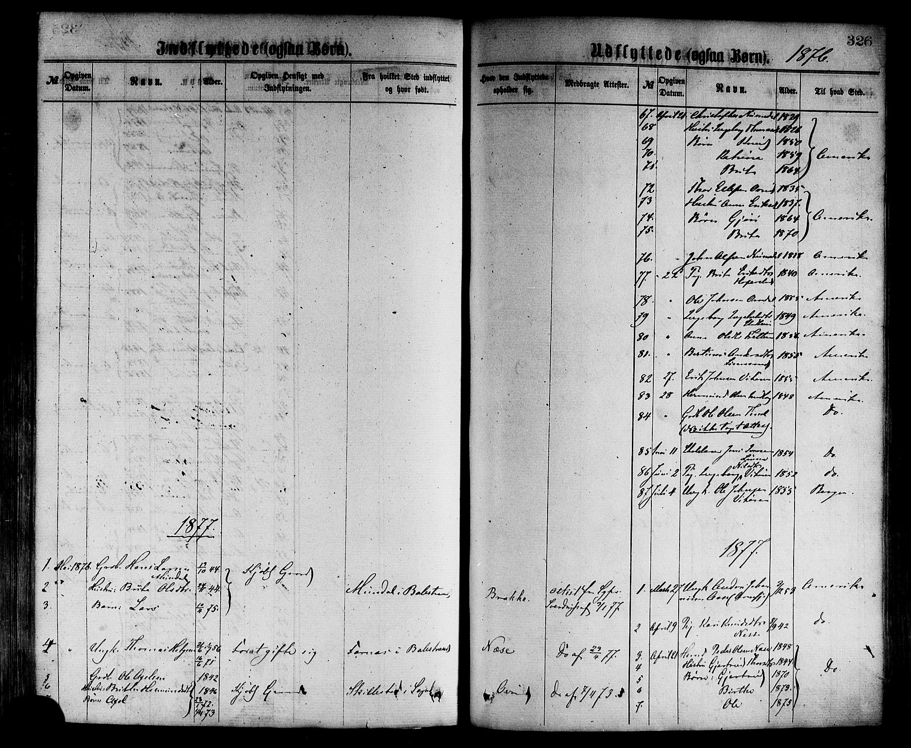 Vik sokneprestembete, AV/SAB-A-81501/H/Haa/Haaa/L0009: Parish register (official) no. A 9, 1866-1877, p. 326