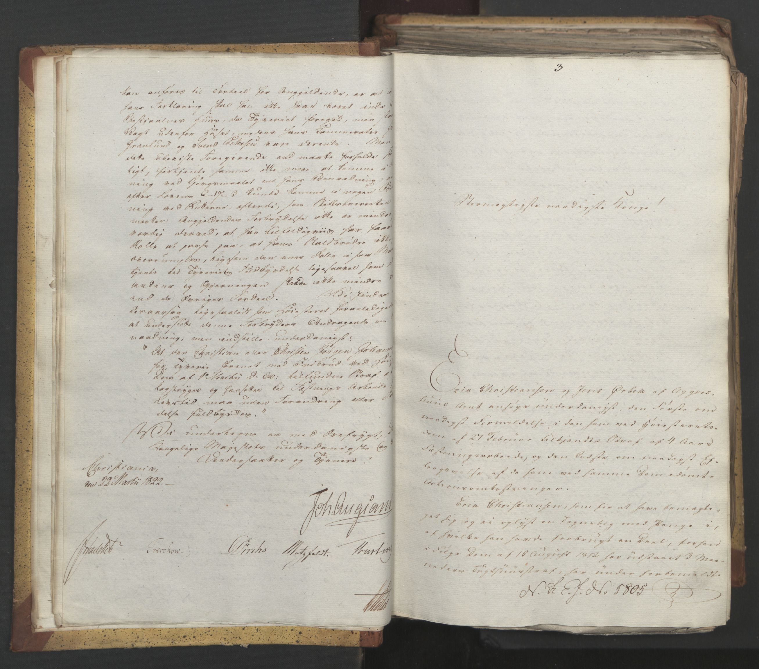 Statsrådsavdelingen i Stockholm, AV/RA-S-1003/D/Da/L0030: Regjeringsinnstillinger nr. 5800-5931, 1822, p. 12
