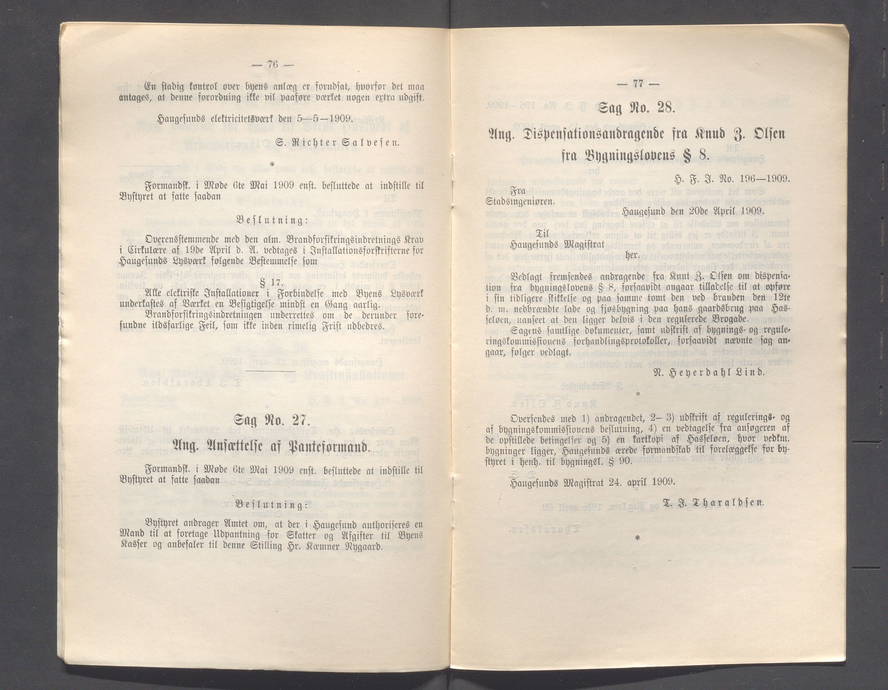 Haugesund kommune - Formannskapet og Bystyret, IKAR/A-740/A/Abb/L0002: Bystyreforhandlinger, 1908-1917, p. 244