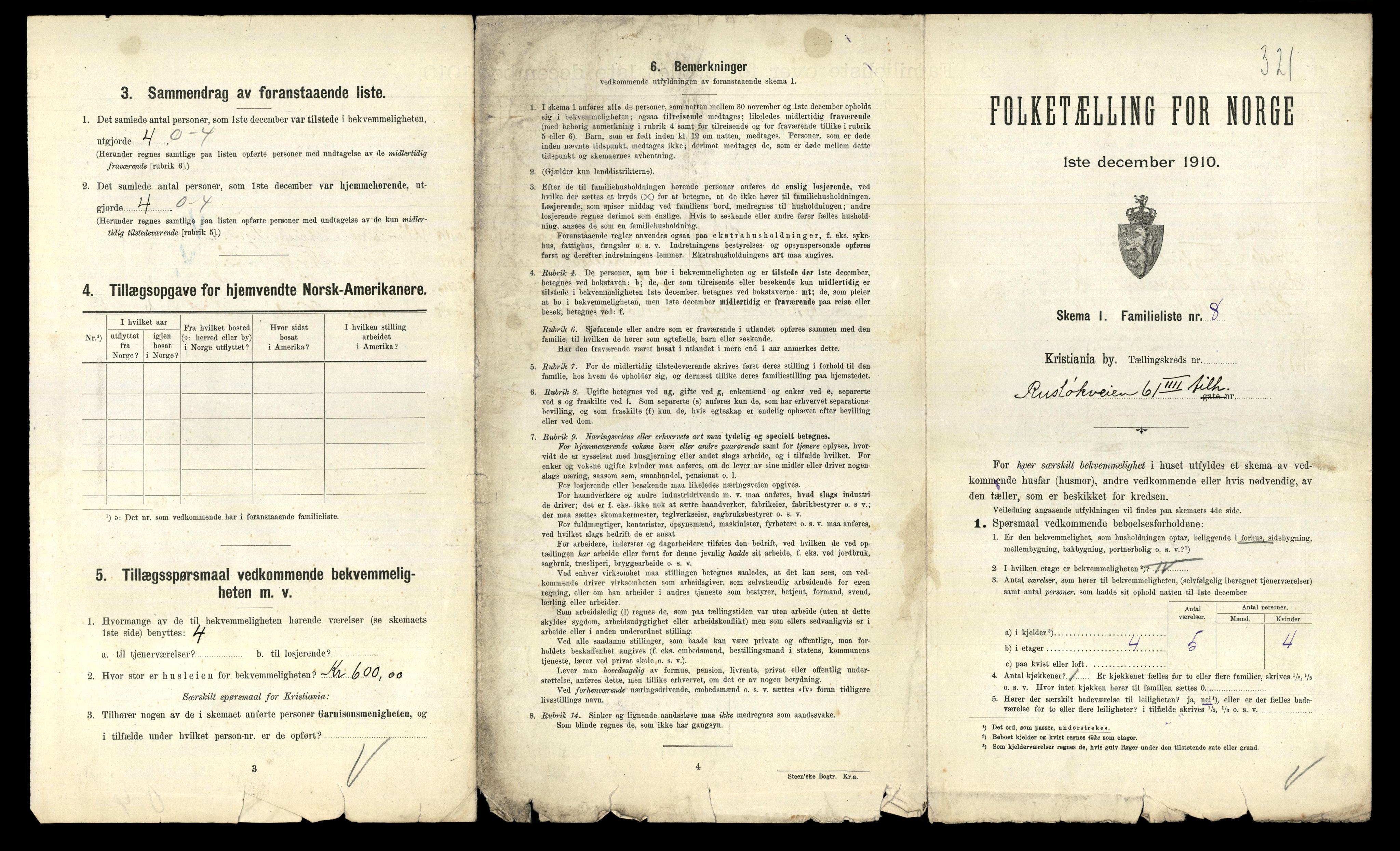 RA, 1910 census for Kristiania, 1910, p. 83095