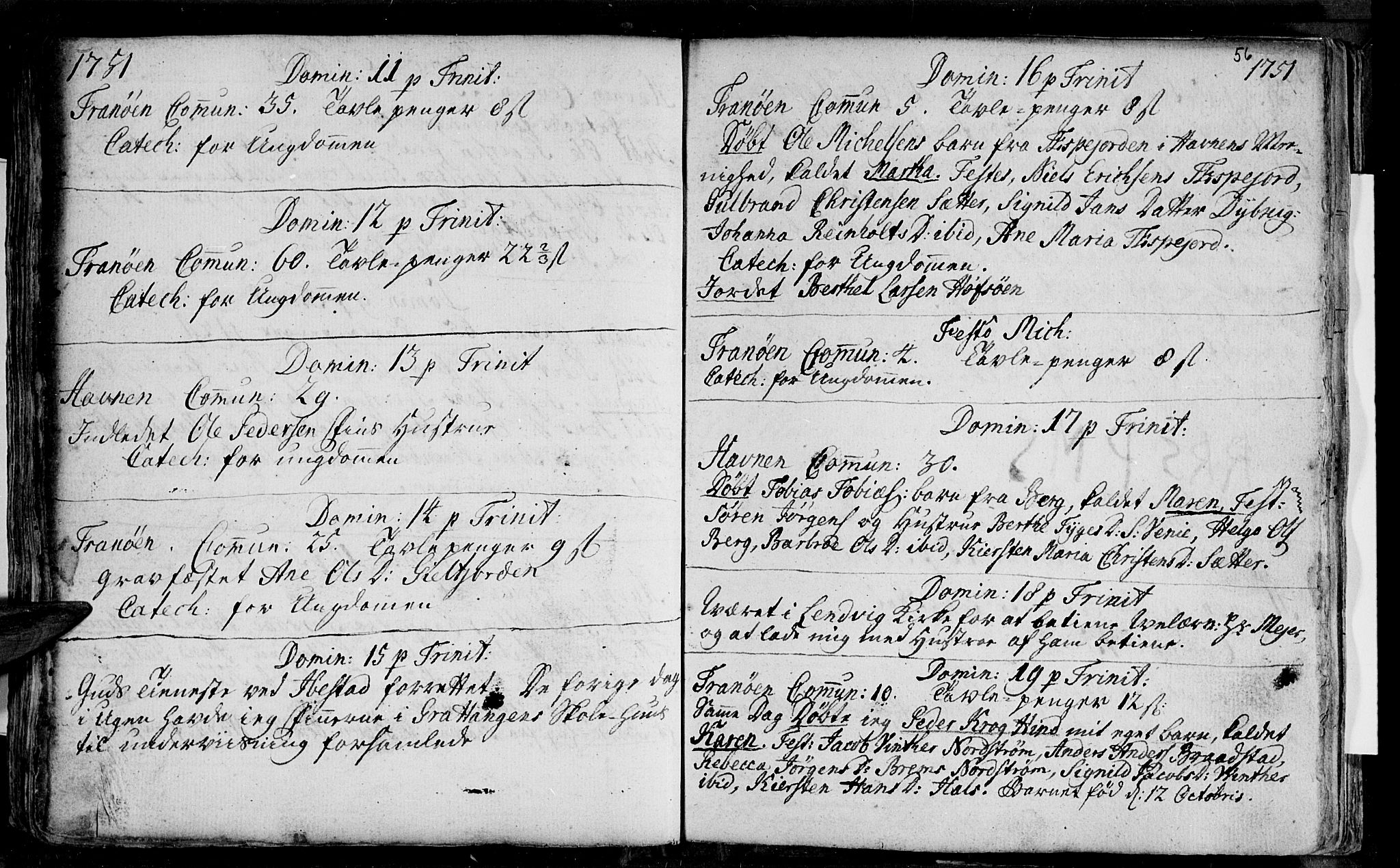 Ibestad sokneprestembete, SATØ/S-0077/H/Ha/Haa/L0001kirke: Parish register (official) no. 1, 1744-1757, p. 56