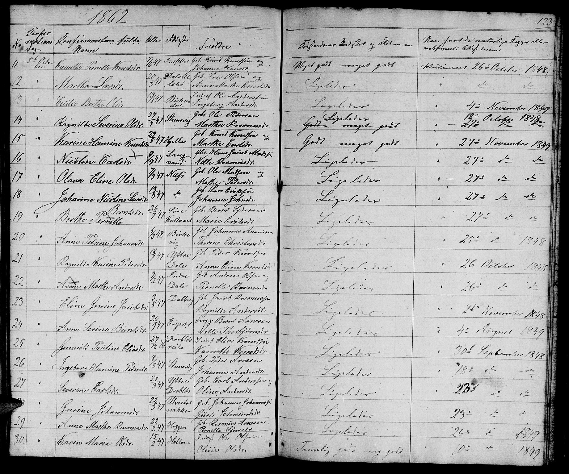 Ministerialprotokoller, klokkerbøker og fødselsregistre - Møre og Romsdal, AV/SAT-A-1454/511/L0156: Parish register (copy) no. 511C02, 1855-1863, p. 123