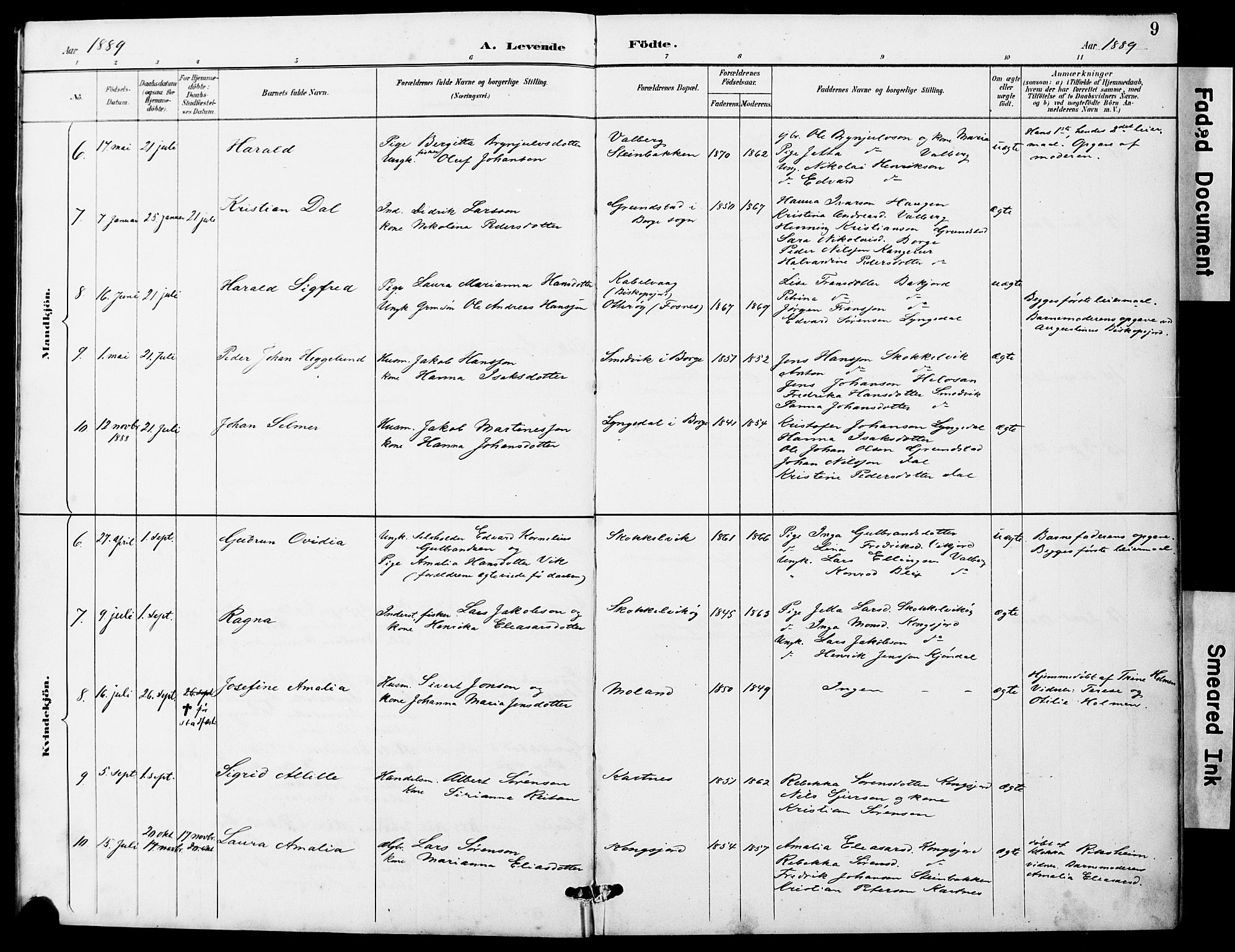 Ministerialprotokoller, klokkerbøker og fødselsregistre - Nordland, AV/SAT-A-1459/884/L1197: Parish register (copy) no. 884C03, 1888-1926, p. 9