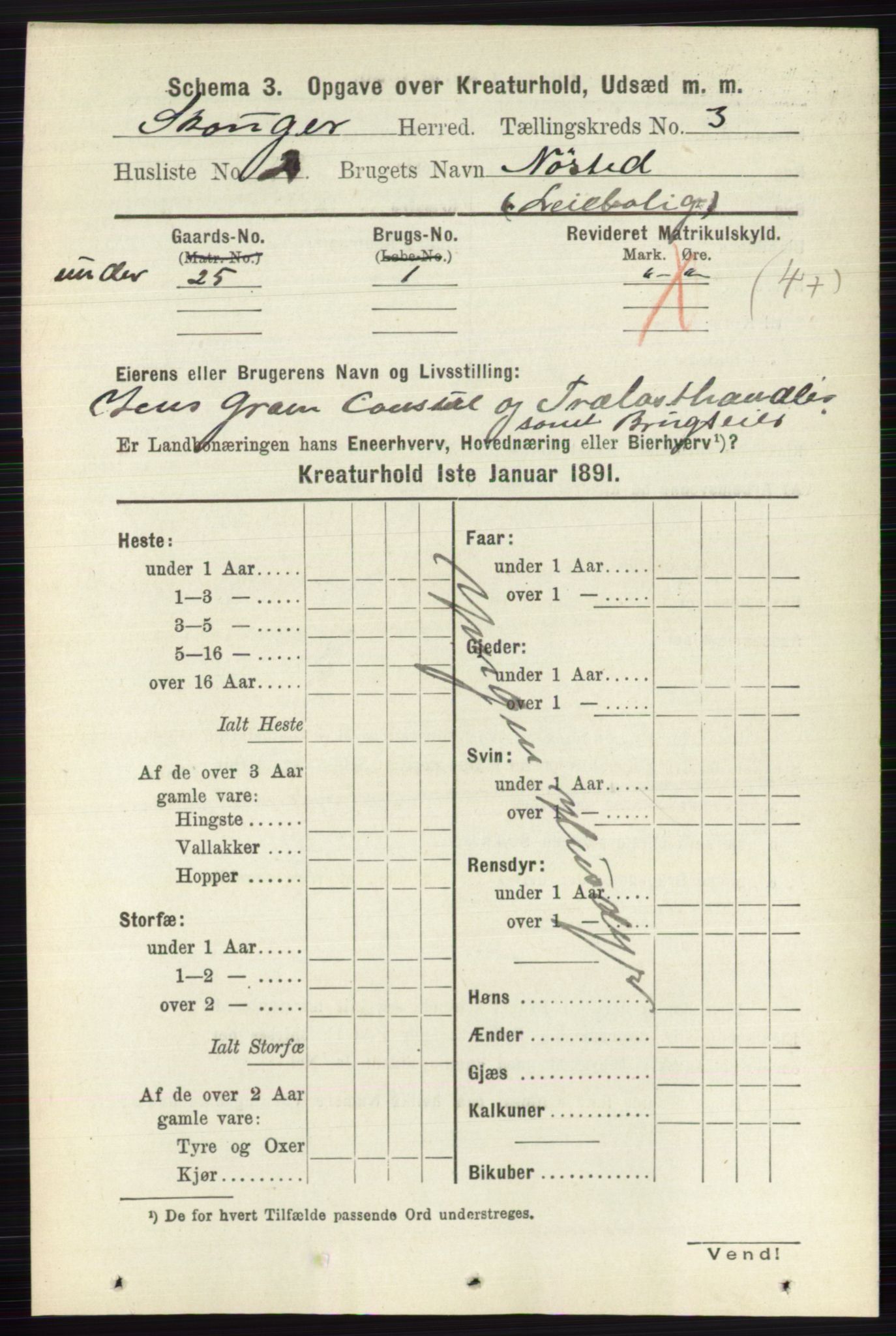 RA, 1891 census for 0712 Skoger, 1891, p. 4627