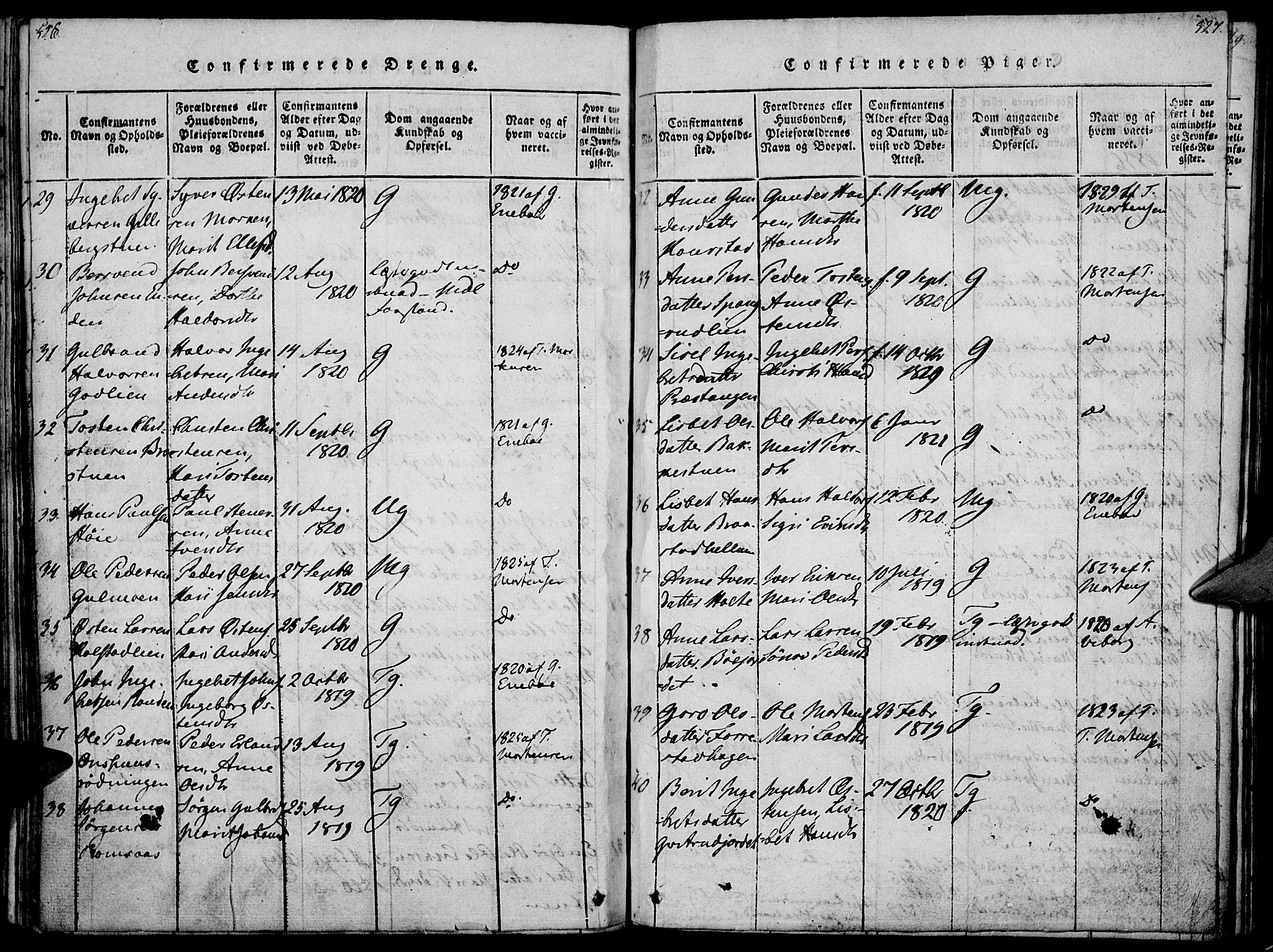 Ringebu prestekontor, AV/SAH-PREST-082/H/Ha/Haa/L0004: Parish register (official) no. 4, 1821-1839, p. 526-527