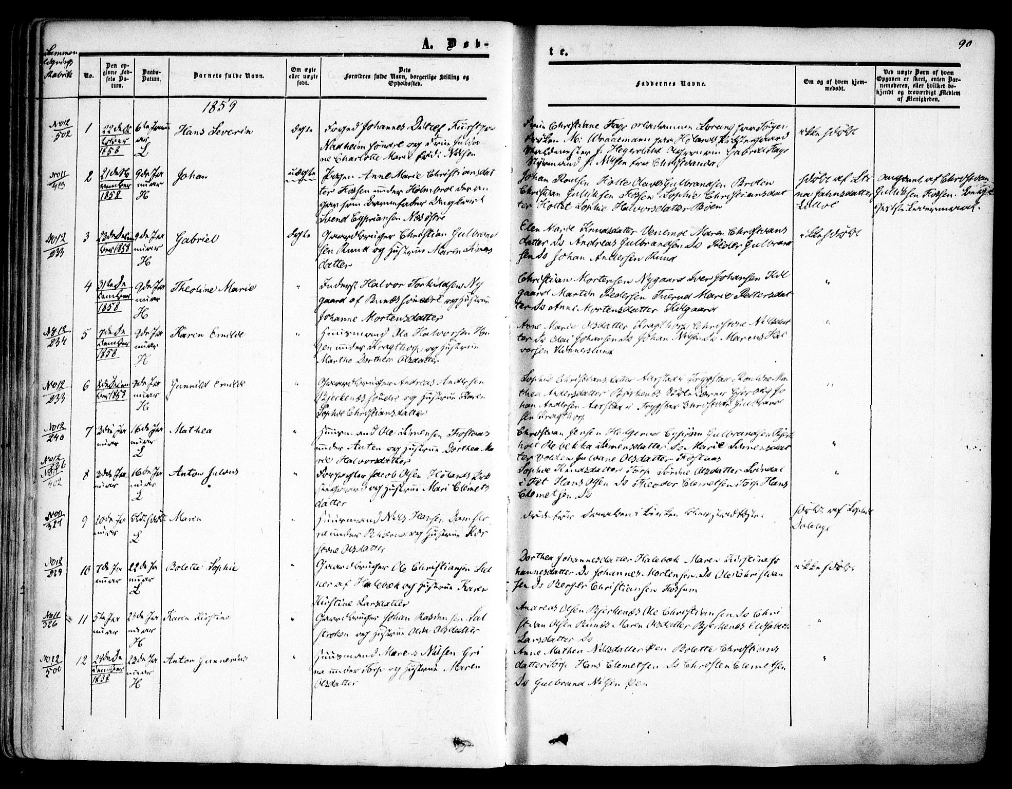 Høland prestekontor Kirkebøker, SAO/A-10346a/F/Fa/L0010: Parish register (official) no. I 10, 1854-1861, p. 90