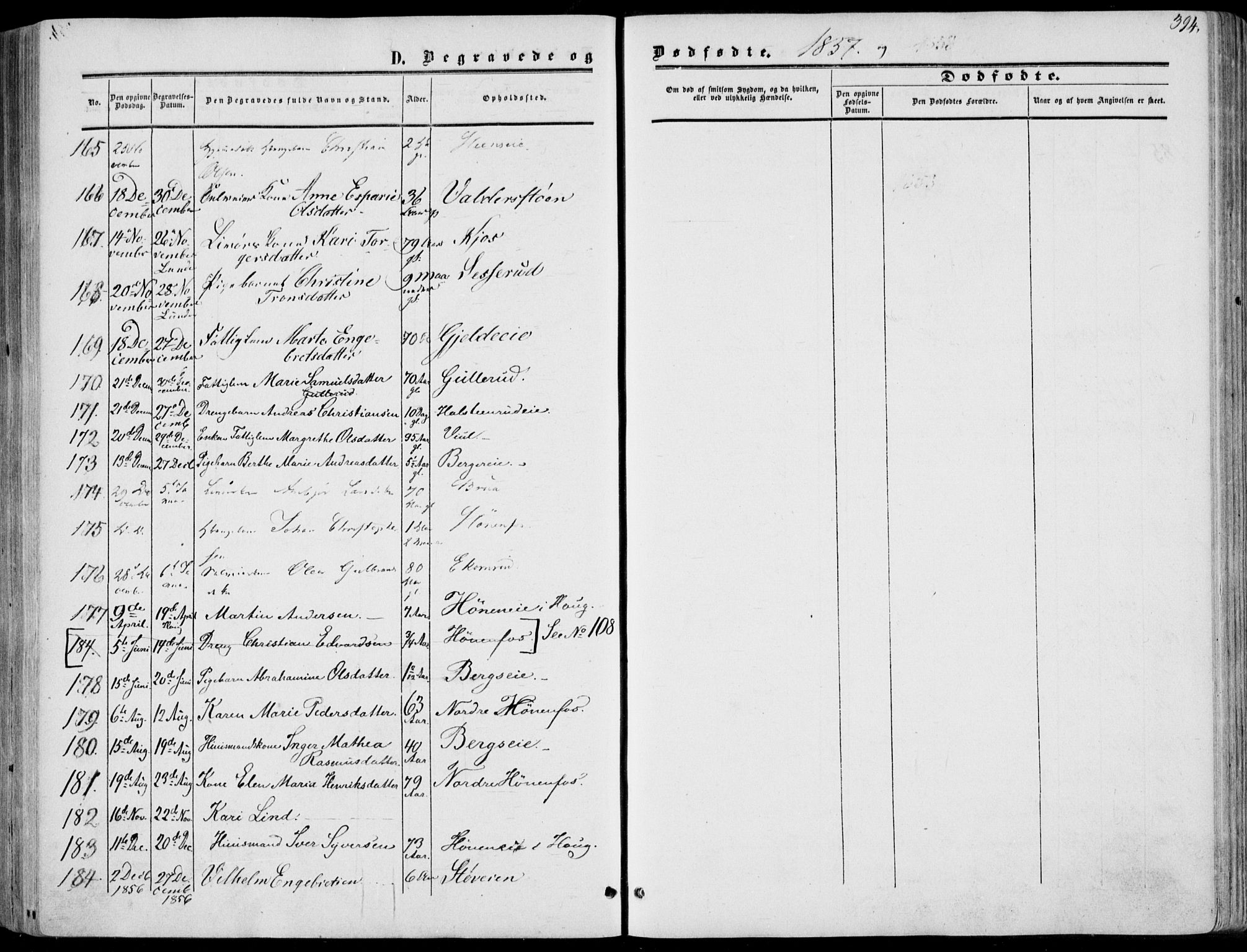 Norderhov kirkebøker, AV/SAKO-A-237/F/Fa/L0012: Parish register (official) no. 12, 1856-1865, p. 394