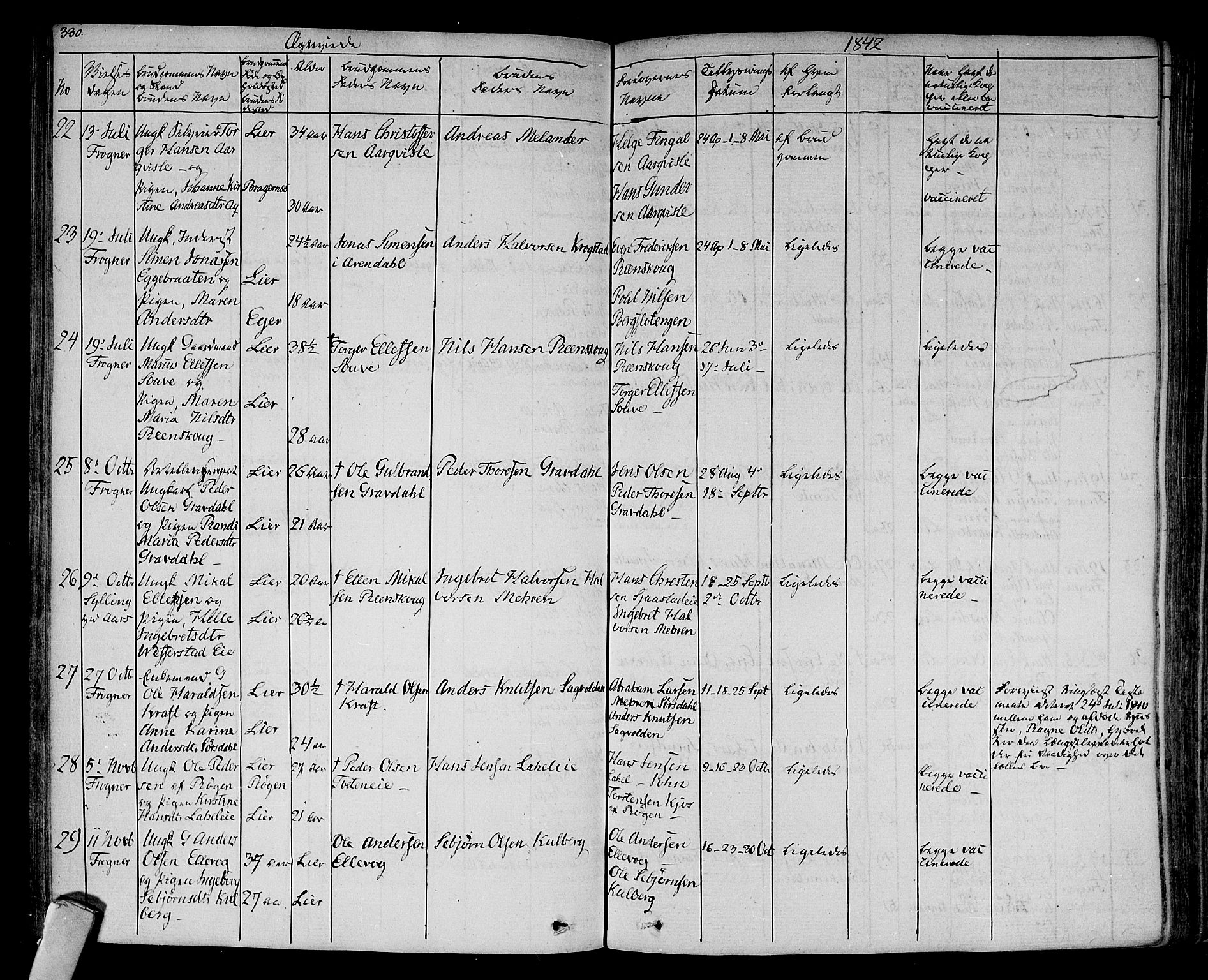 Lier kirkebøker, SAKO/A-230/F/Fa/L0010: Parish register (official) no. I 10, 1827-1843, p. 330