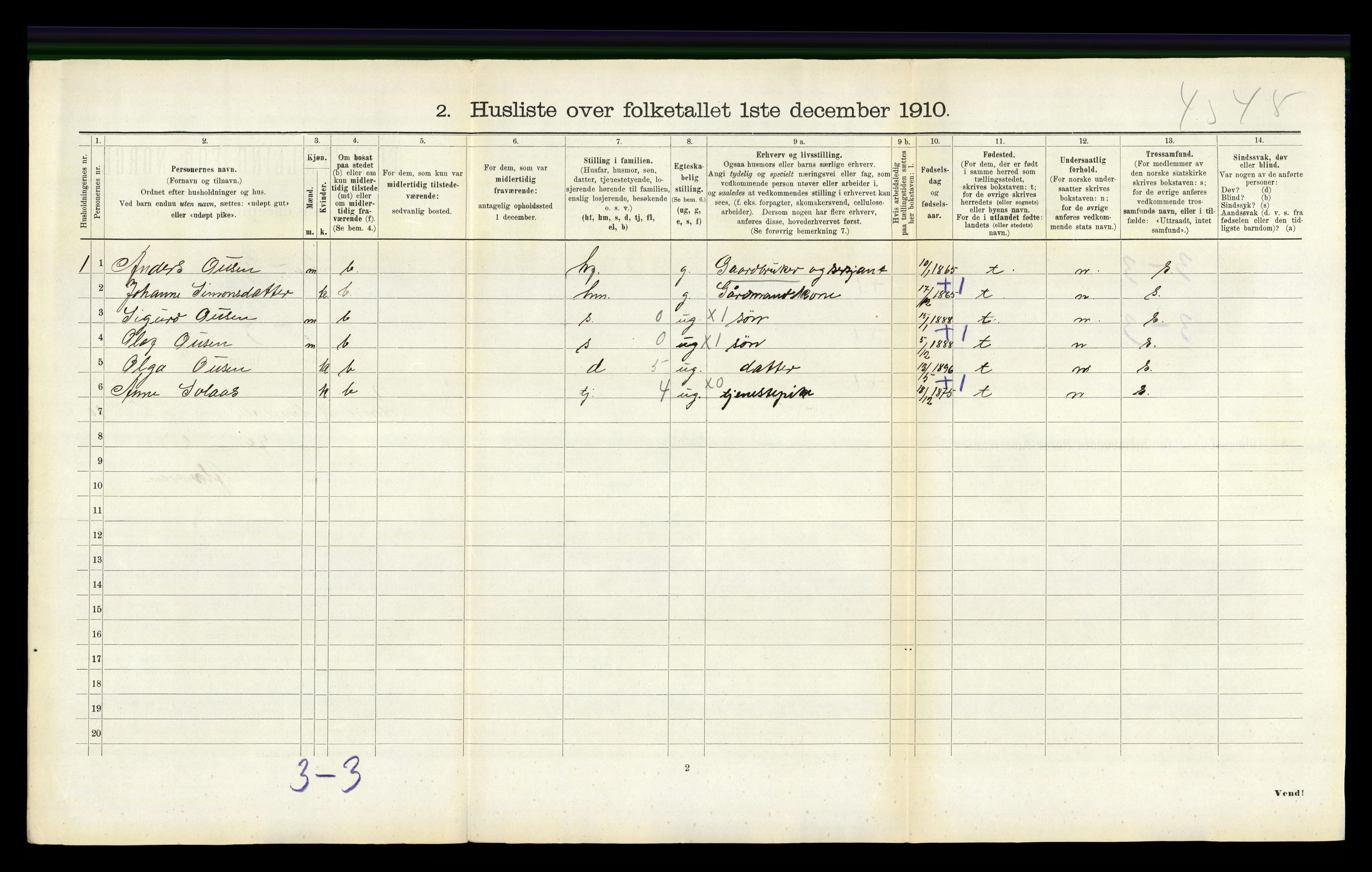 RA, 1910 census for Indre Holmedal, 1910, p. 749