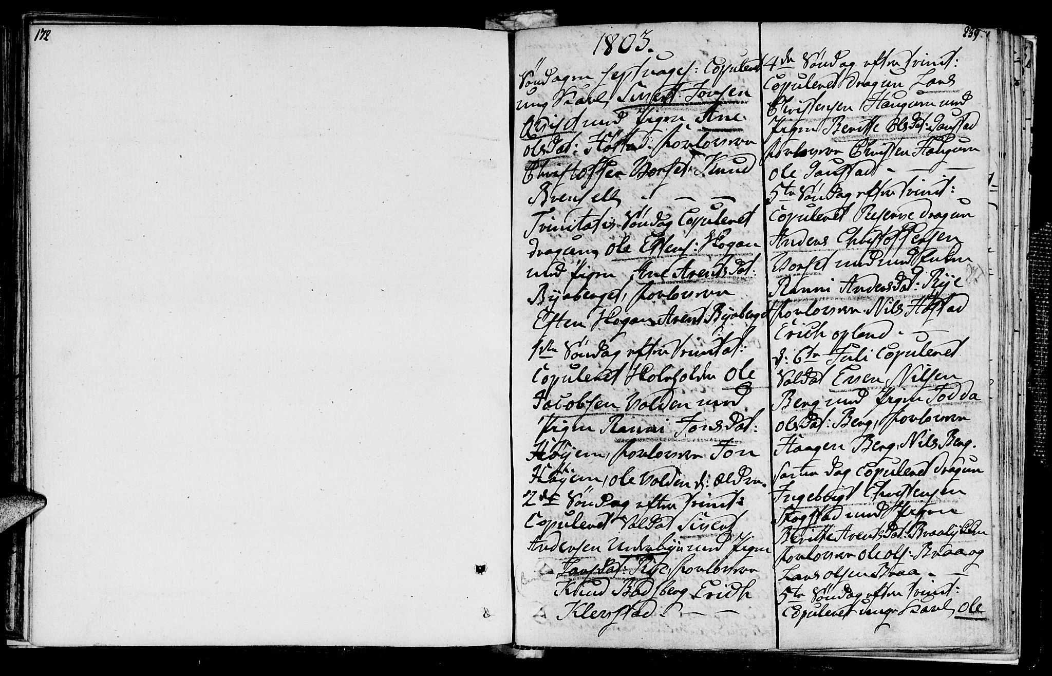 Ministerialprotokoller, klokkerbøker og fødselsregistre - Sør-Trøndelag, SAT/A-1456/612/L0371: Parish register (official) no. 612A05, 1803-1816, p. 172-239