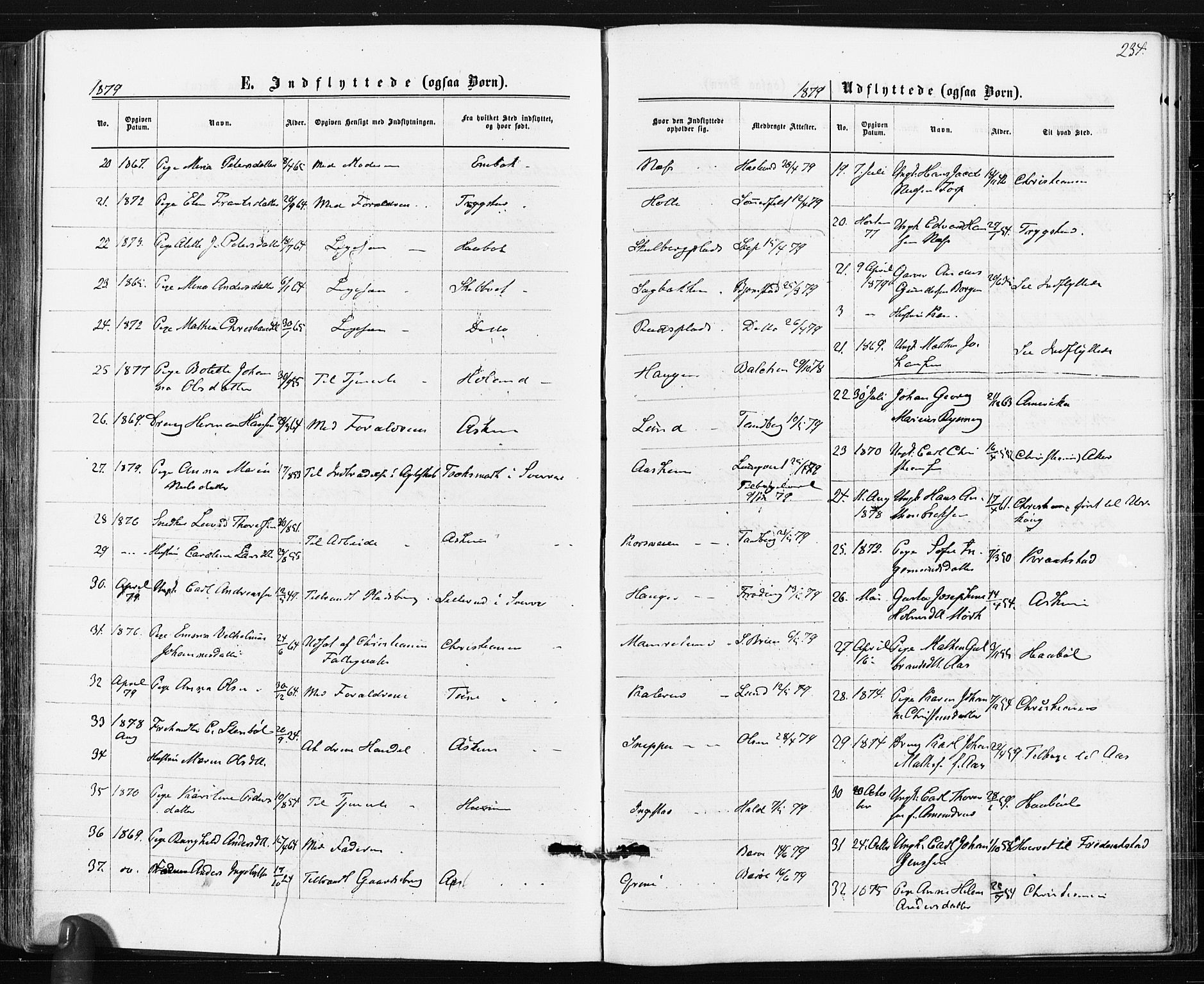 Spydeberg prestekontor Kirkebøker, AV/SAO-A-10924/F/Fa/L0007: Parish register (official) no. I 7, 1875-1885, p. 234