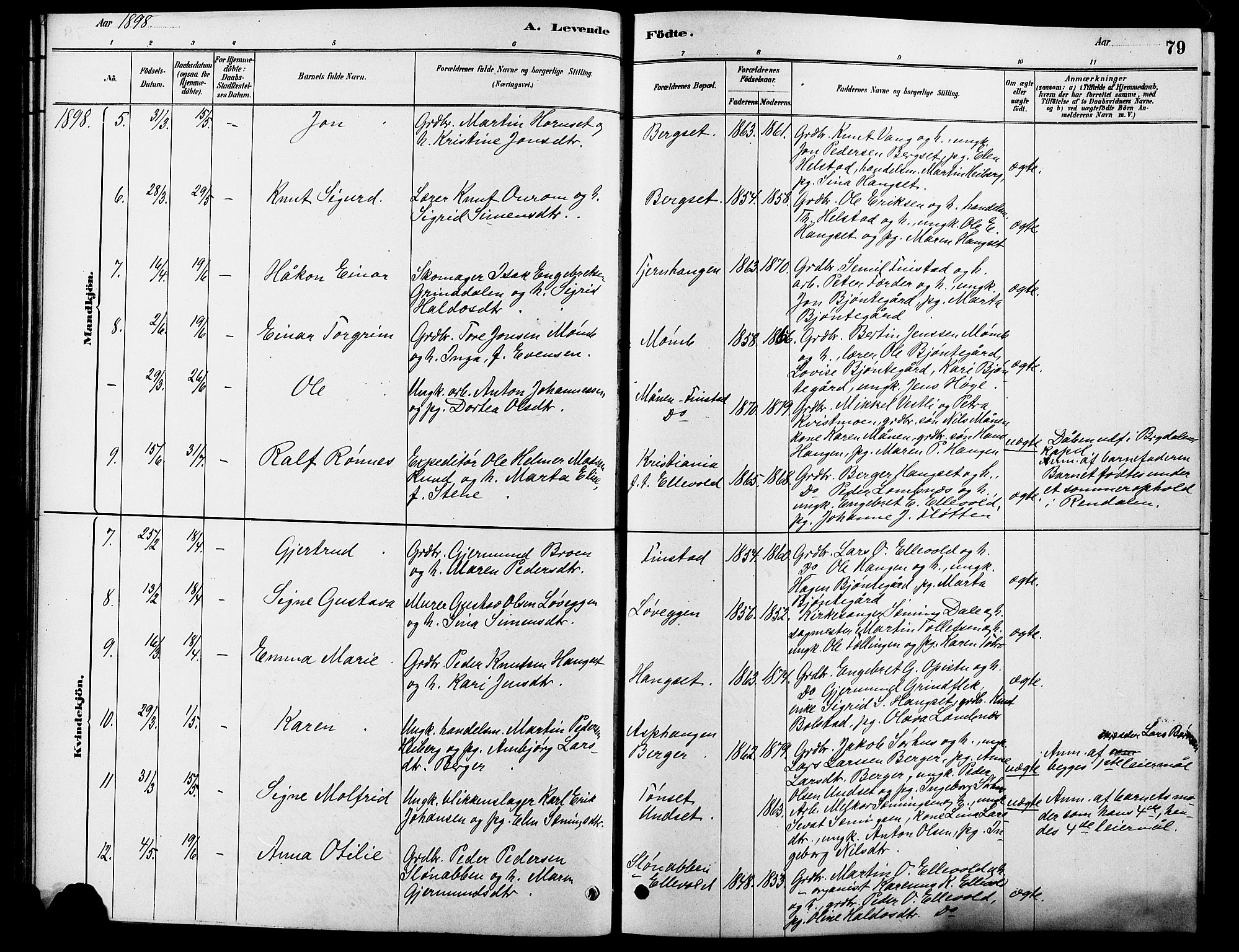 Rendalen prestekontor, SAH/PREST-054/H/Ha/Hab/L0003: Parish register (copy) no. 3, 1879-1904, p. 79