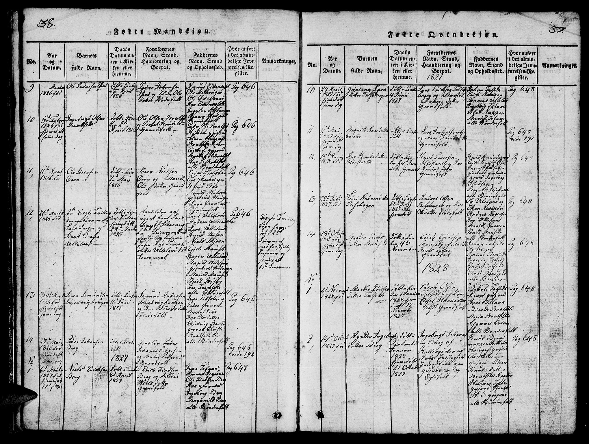Ministerialprotokoller, klokkerbøker og fødselsregistre - Møre og Romsdal, SAT/A-1454/557/L0683: Parish register (copy) no. 557C01, 1818-1862, p. 38-39
