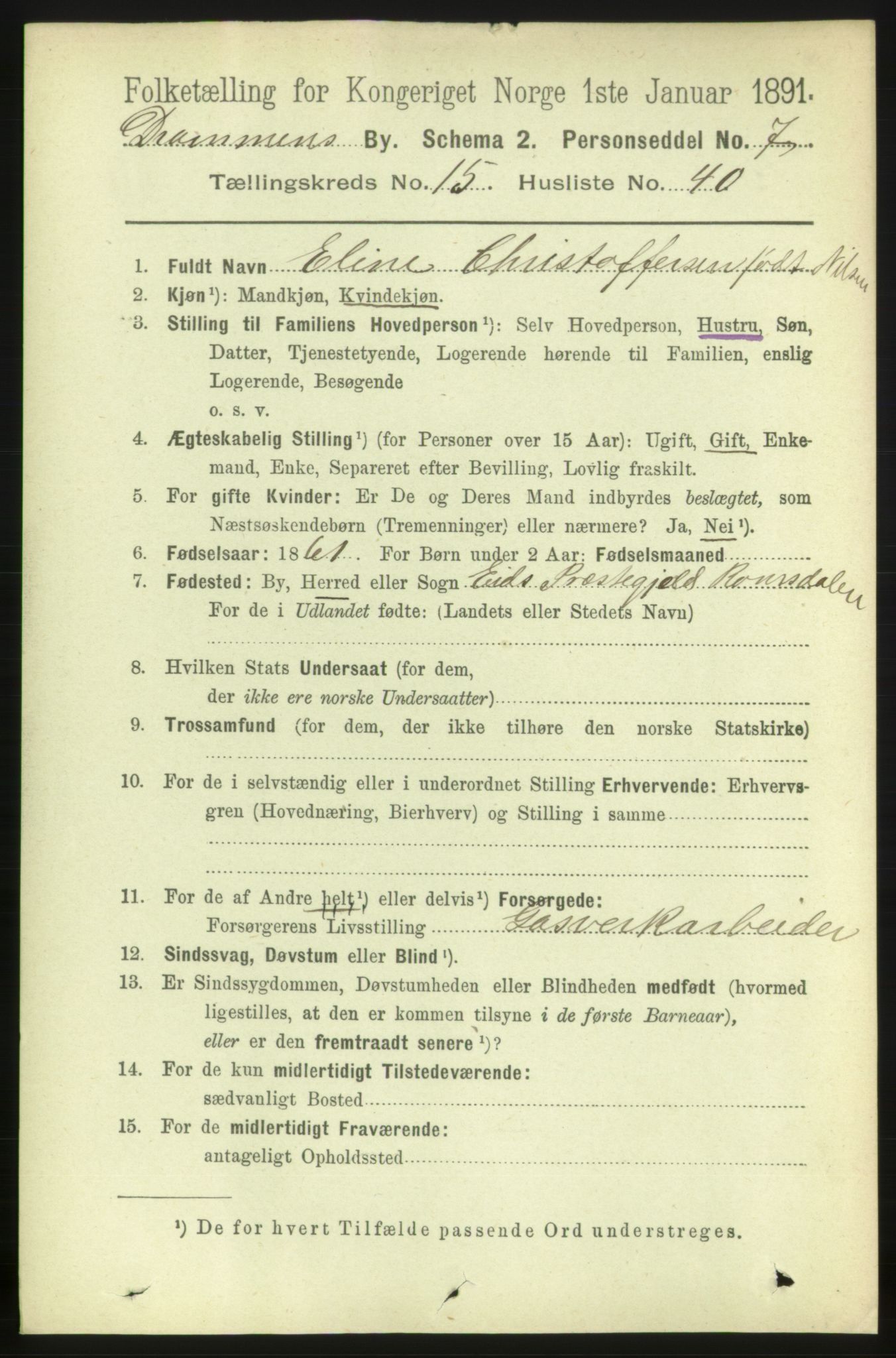 RA, 1891 census for 0602 Drammen, 1891, p. 10952