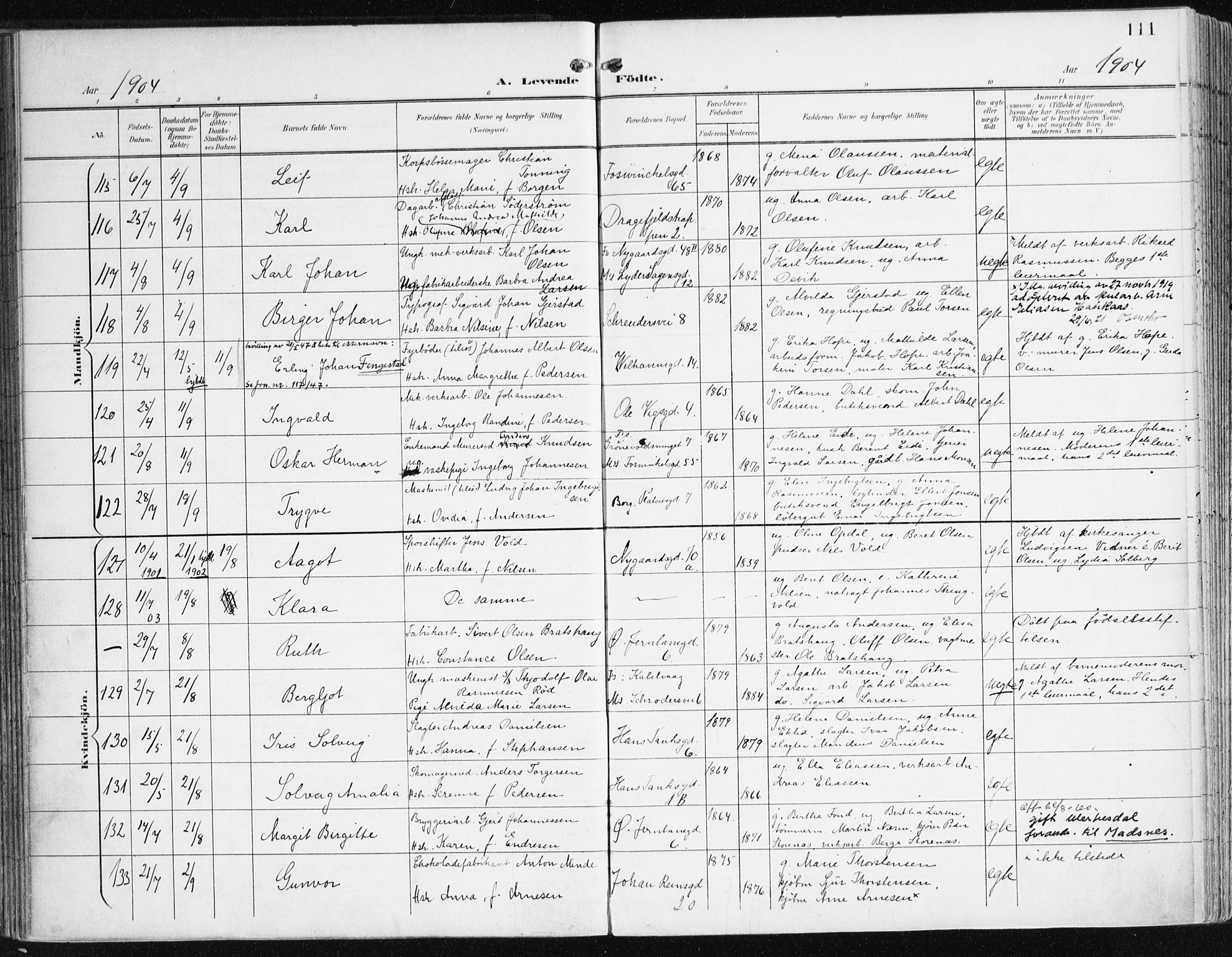 Johanneskirken sokneprestembete, AV/SAB-A-76001/H/Haa/L0002: Parish register (official) no. A 2, 1900-1912, p. 111