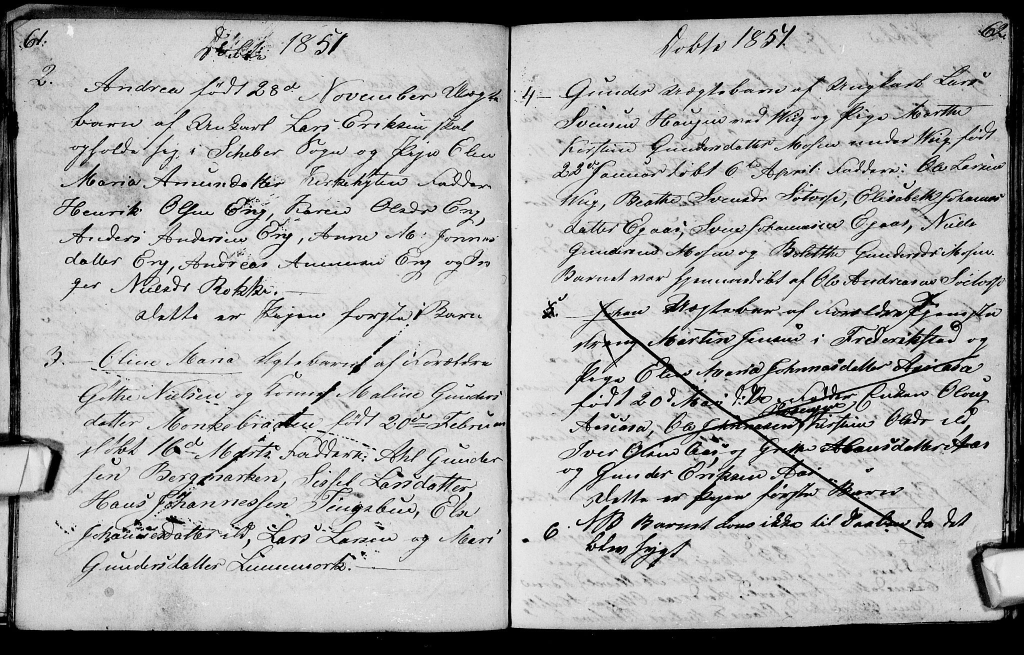 Berg prestekontor Kirkebøker, AV/SAO-A-10902/G/Gc/L0001: Parish register (copy) no. III 1, 1844-1855, p. 61-62