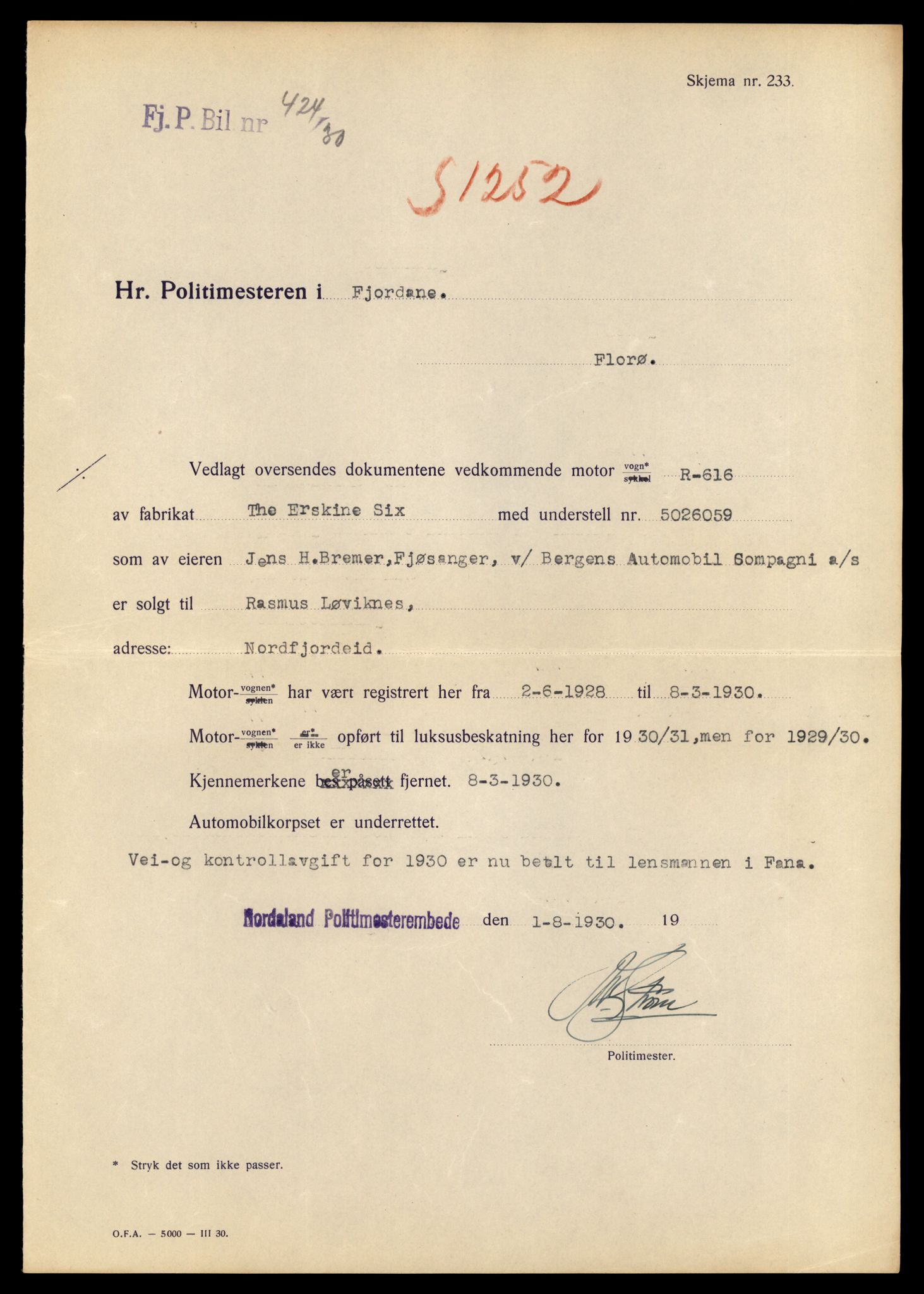 Møre og Romsdal vegkontor - Ålesund trafikkstasjon, AV/SAT-A-4099/F/Fe/L0044: Registreringskort for kjøretøy T 14205 - T 14319, 1927-1998, p. 1042