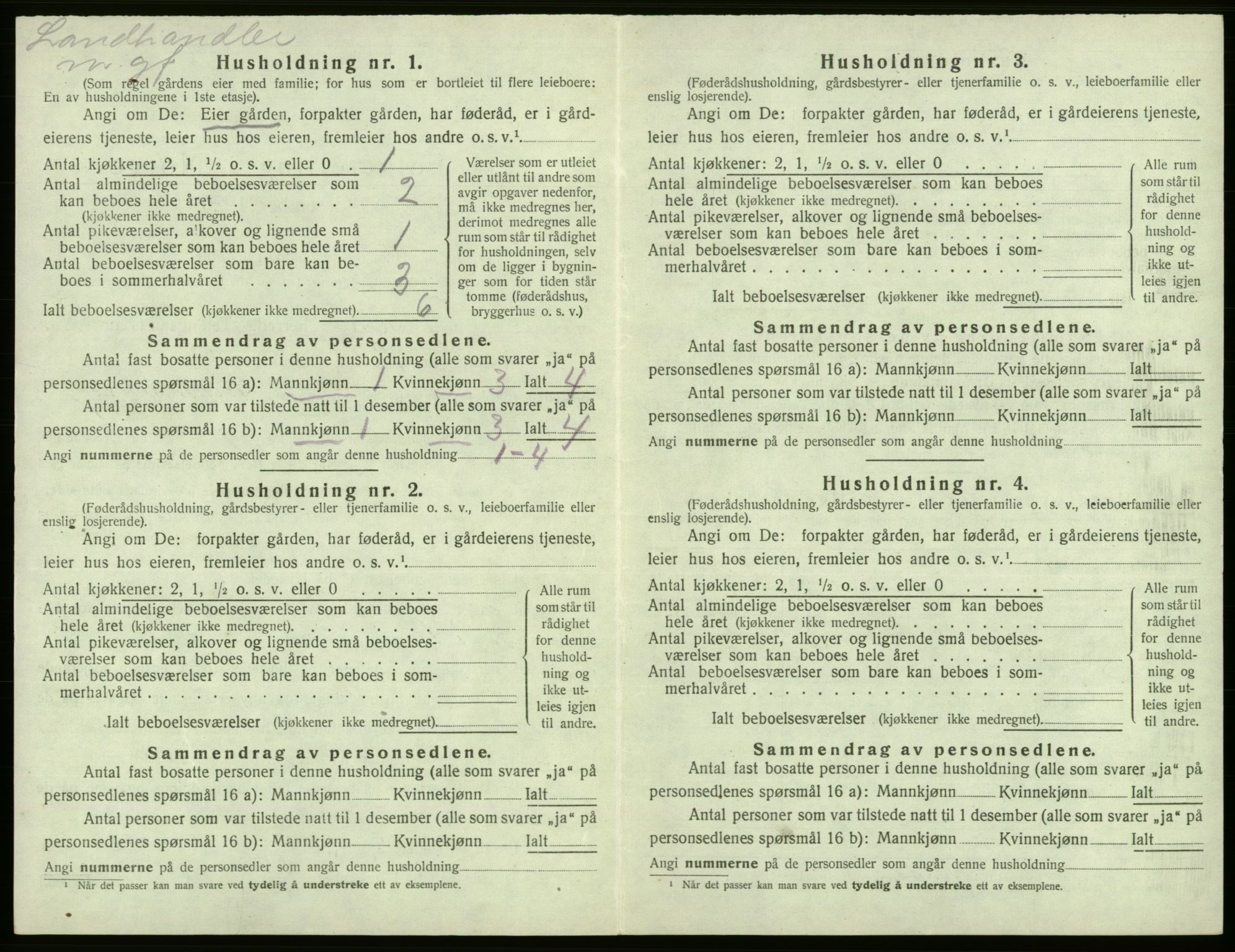 SAB, 1920 census for Tysnes, 1920, p. 1055