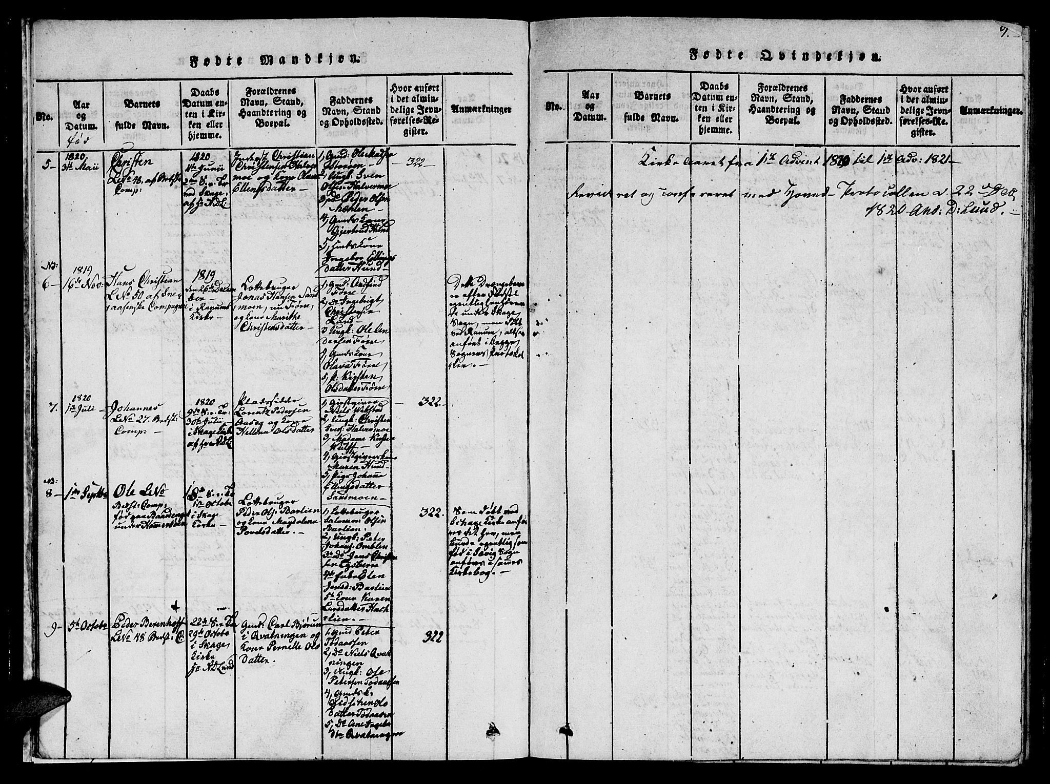 Ministerialprotokoller, klokkerbøker og fødselsregistre - Nord-Trøndelag, AV/SAT-A-1458/766/L0565: Parish register (copy) no. 767C01, 1817-1823, p. 9