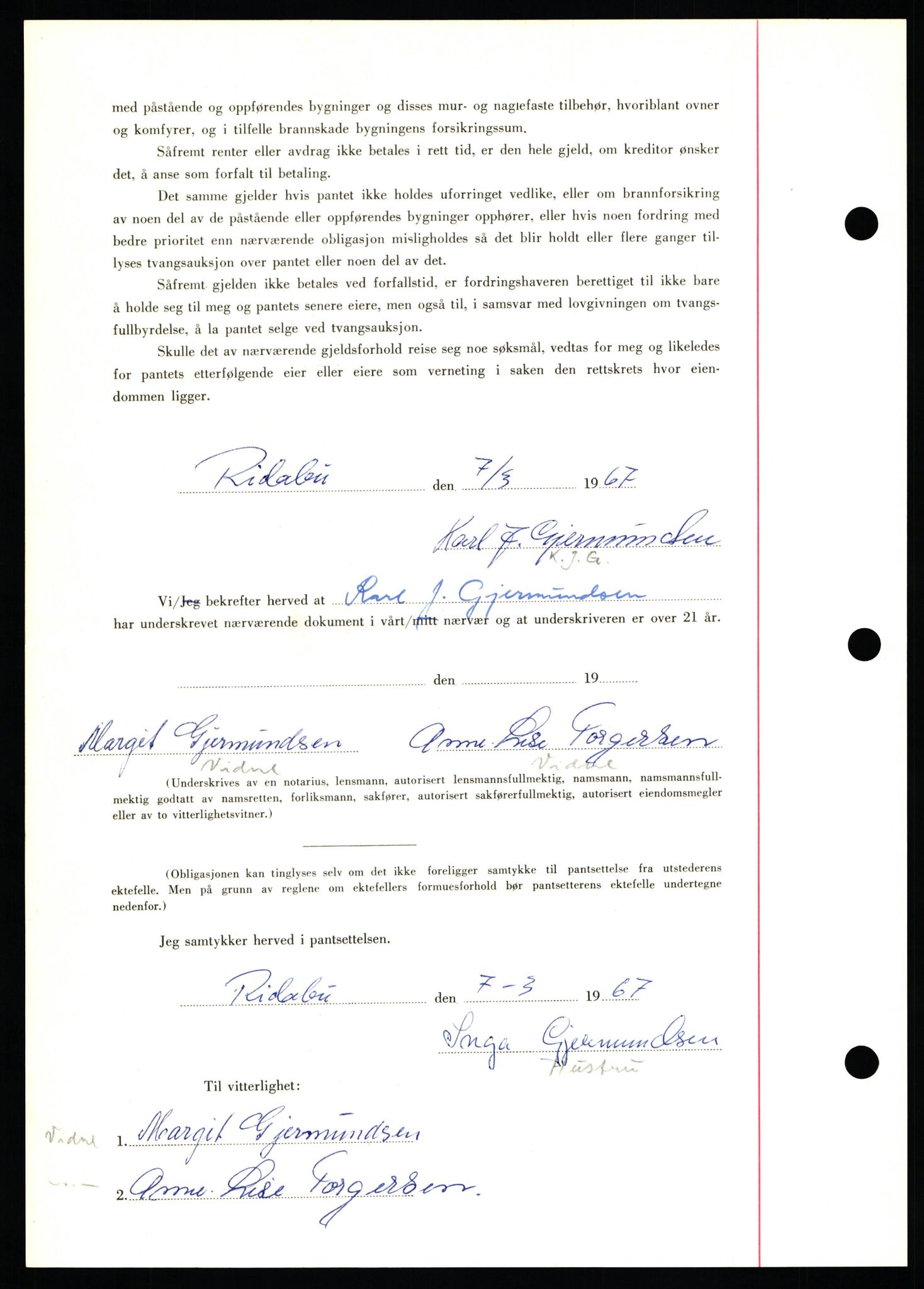 Nord-Hedmark sorenskriveri, SAH/TING-012/H/Hb/Hbf/L0071: Mortgage book no. B71, 1967-1967, Diary no: : 1772/1967