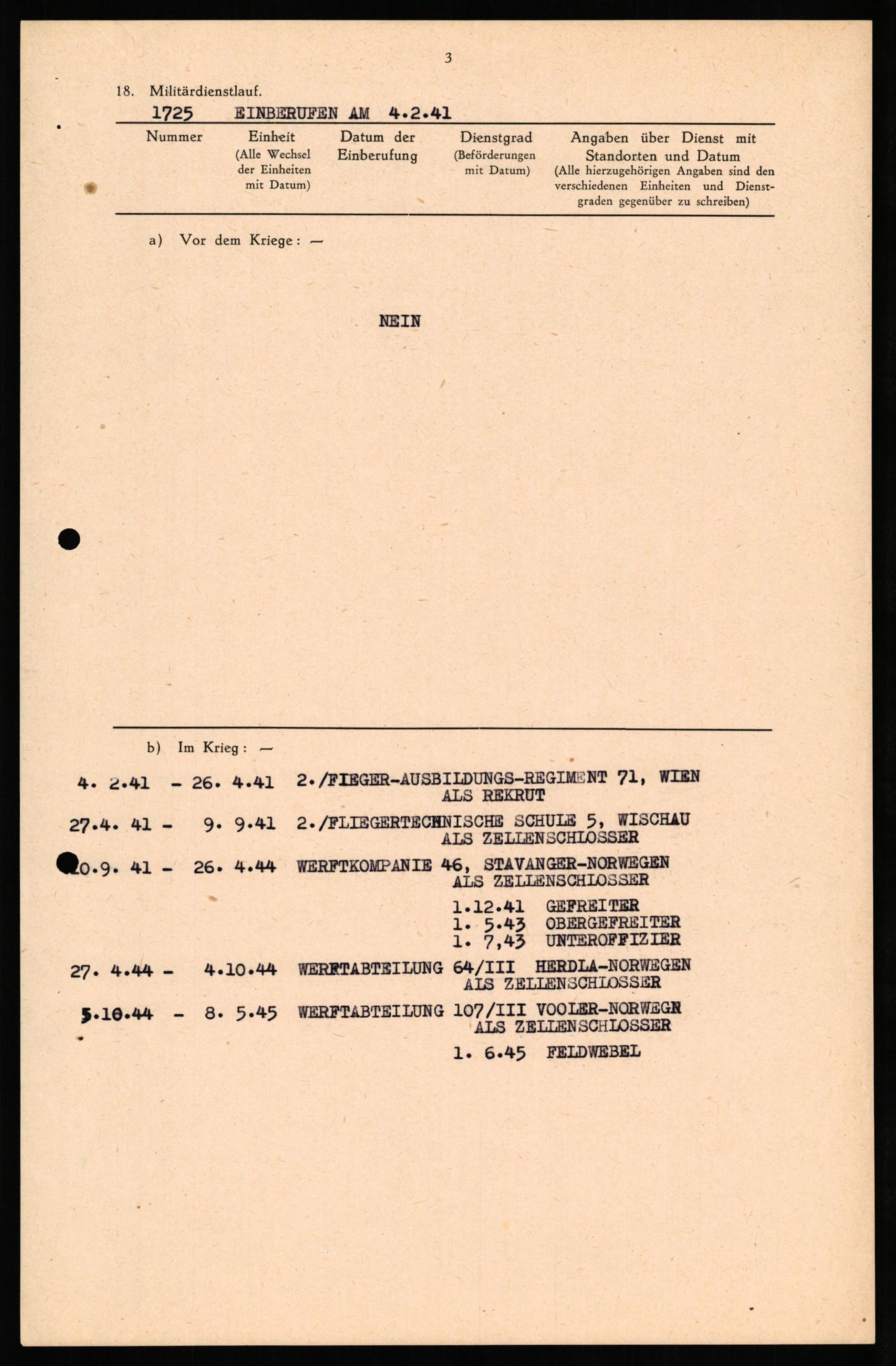 Forsvaret, Forsvarets overkommando II, AV/RA-RAFA-3915/D/Db/L0036: CI Questionaires. Tyske okkupasjonsstyrker i Norge. Tyskere., 1945-1946, p. 524