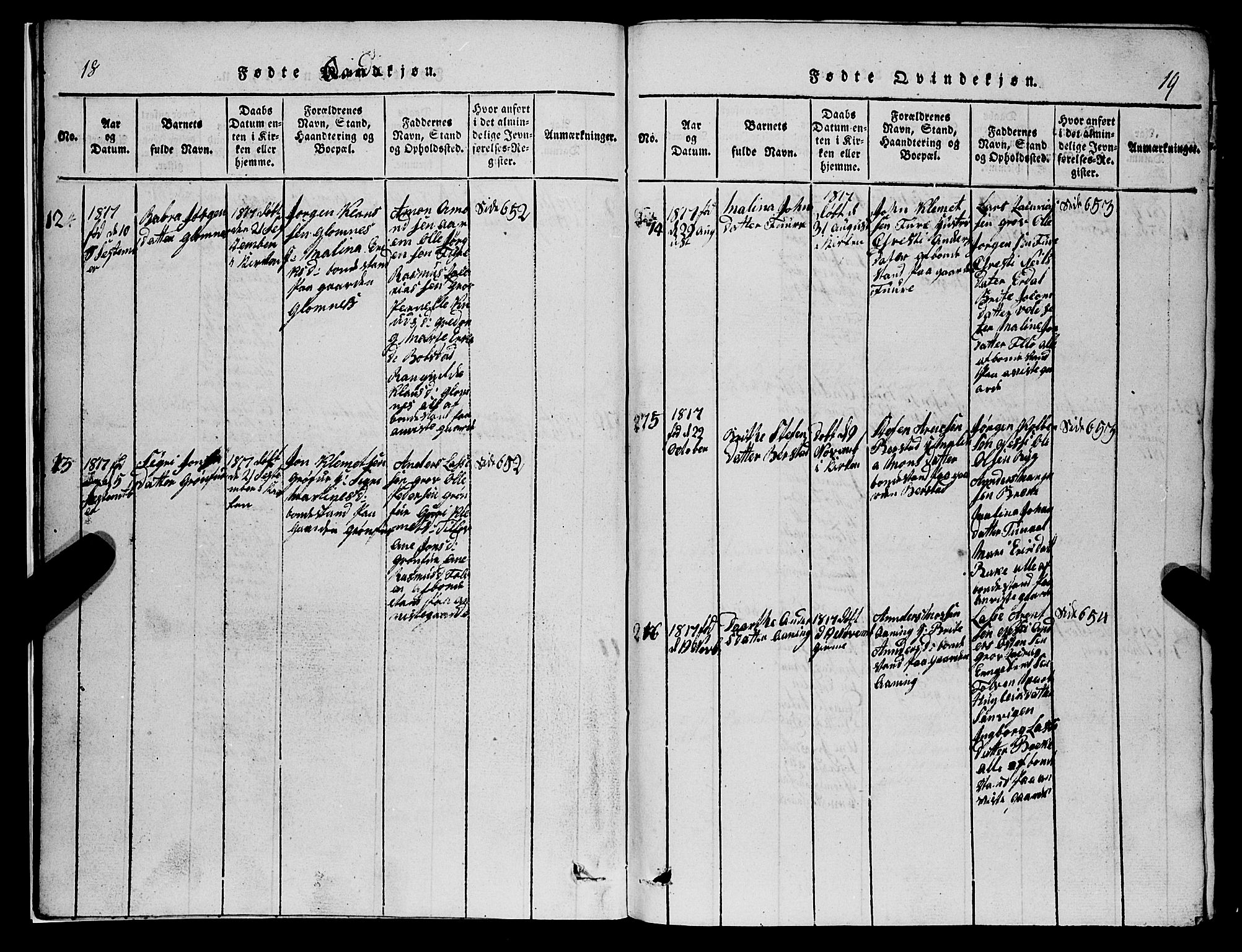 Stryn Sokneprestembete, SAB/A-82501: Parish register (copy) no. C 1, 1801-1845, p. 18-19