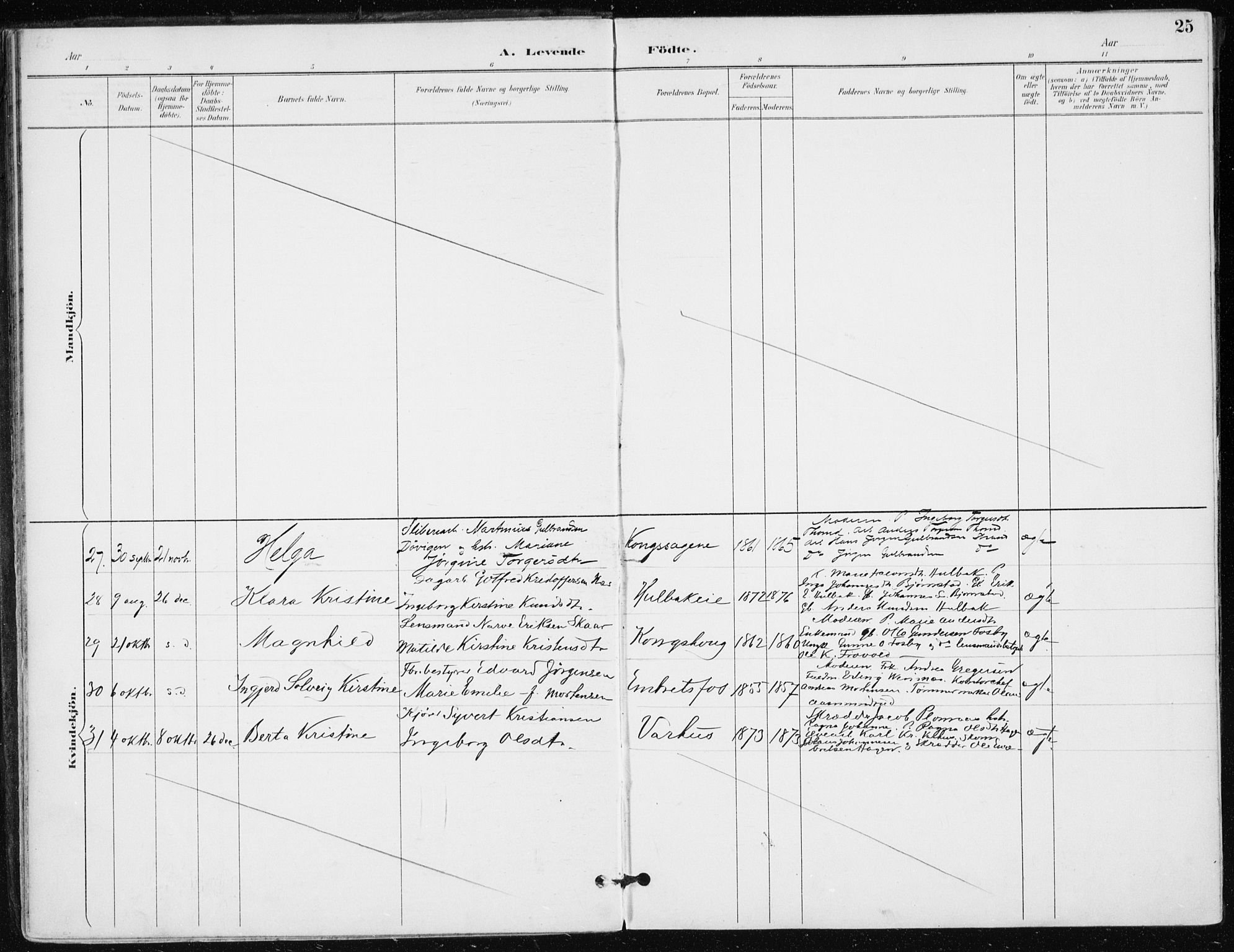 Modum kirkebøker, AV/SAKO-A-234/F/Fa/L0016: Parish register (official) no. 16, 1890-1899, p. 25