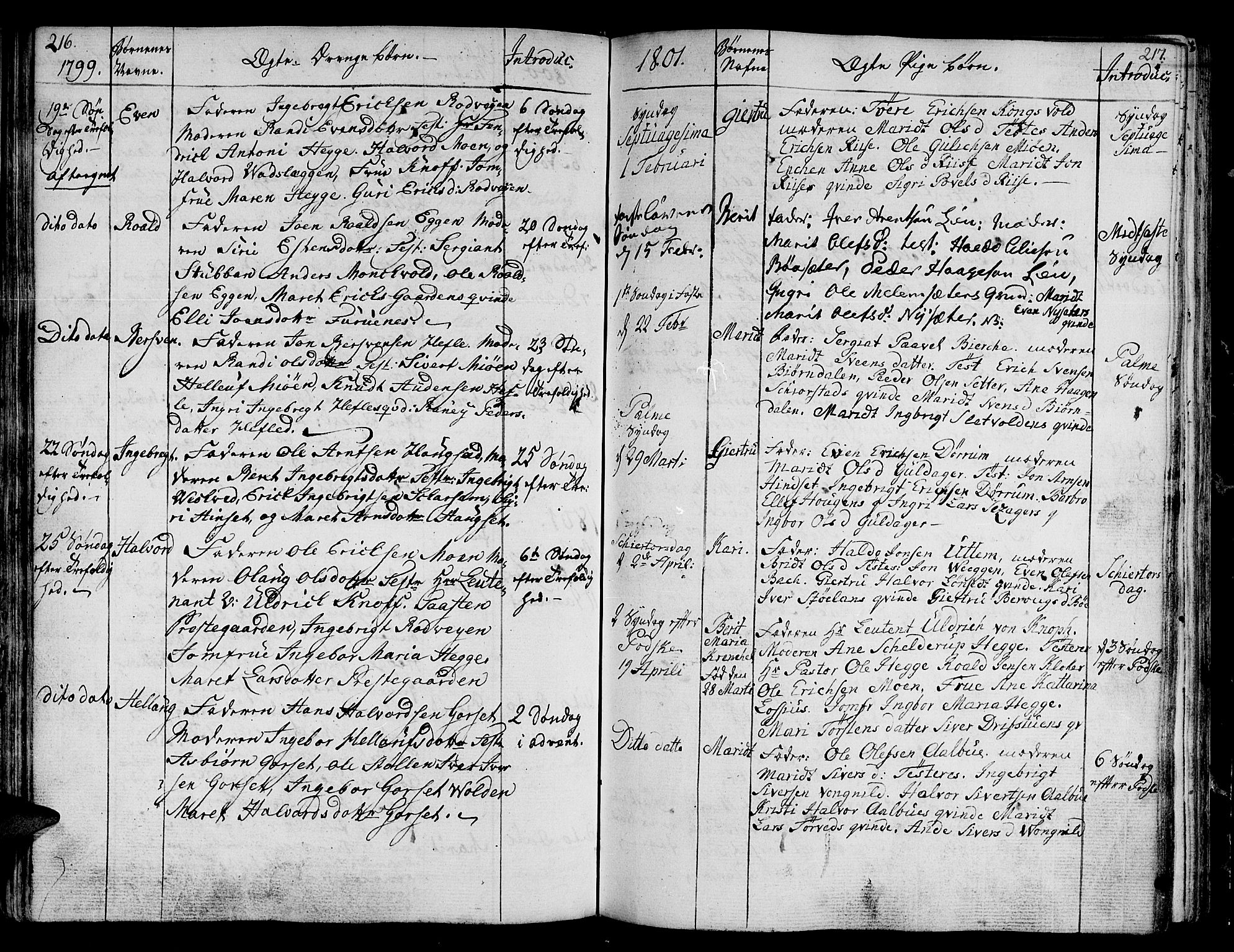 Ministerialprotokoller, klokkerbøker og fødselsregistre - Sør-Trøndelag, SAT/A-1456/678/L0893: Parish register (official) no. 678A03, 1792-1805, p. 216-217