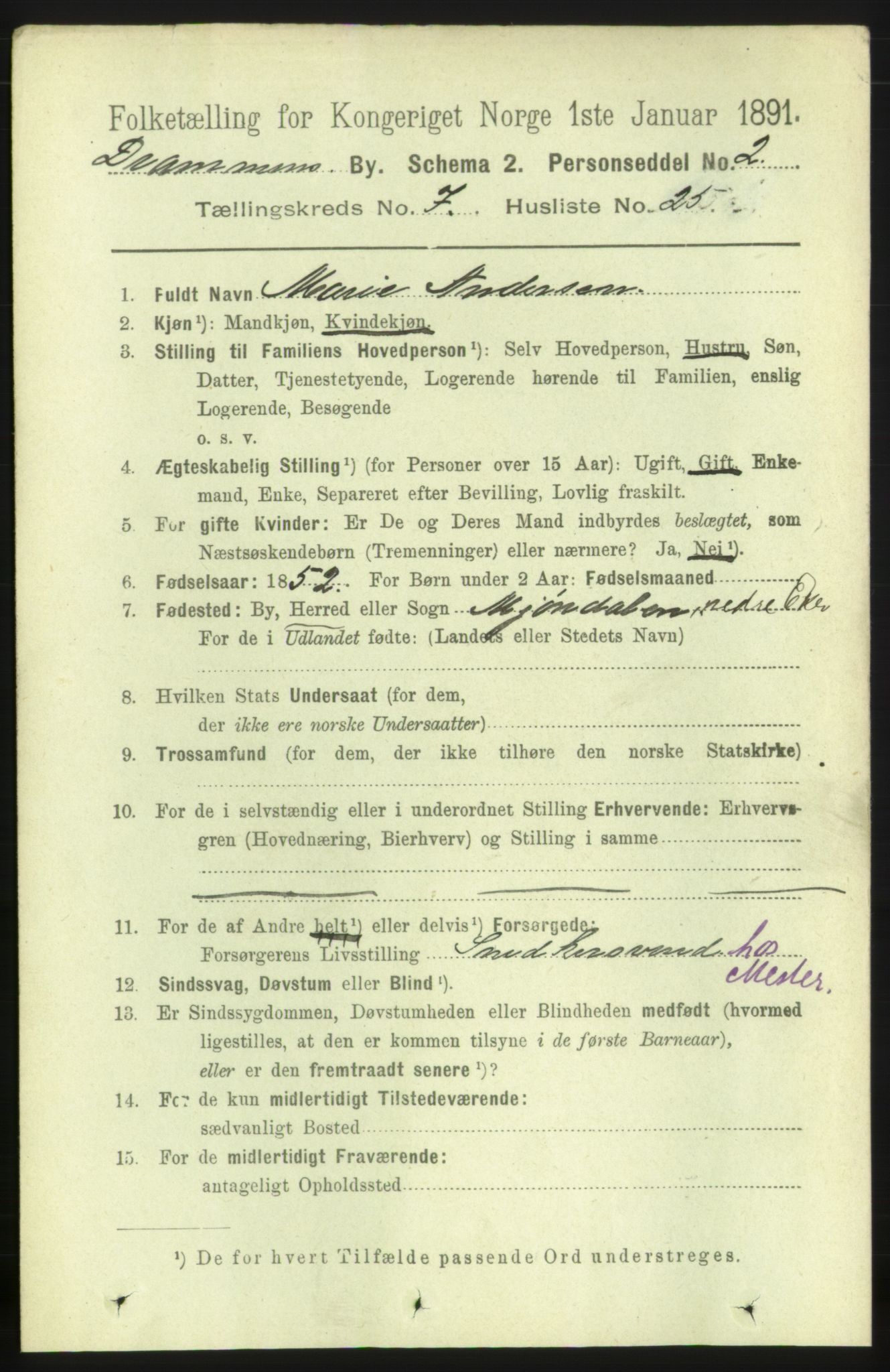 RA, 1891 census for 0602 Drammen, 1891, p. 6721