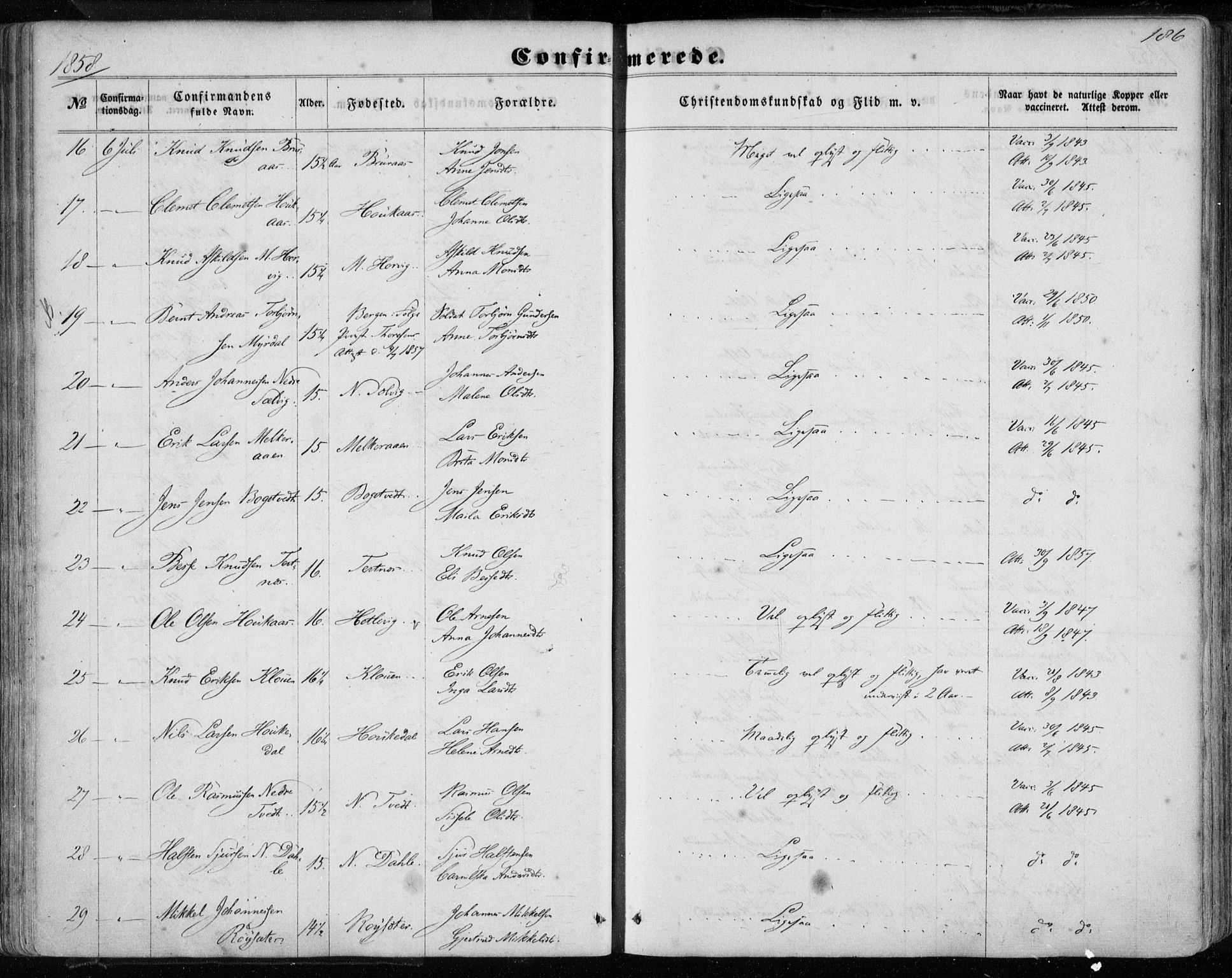 Hamre sokneprestembete, SAB/A-75501/H/Ha/Haa/Haaa/L0014: Parish register (official) no. A 14, 1858-1872, p. 186