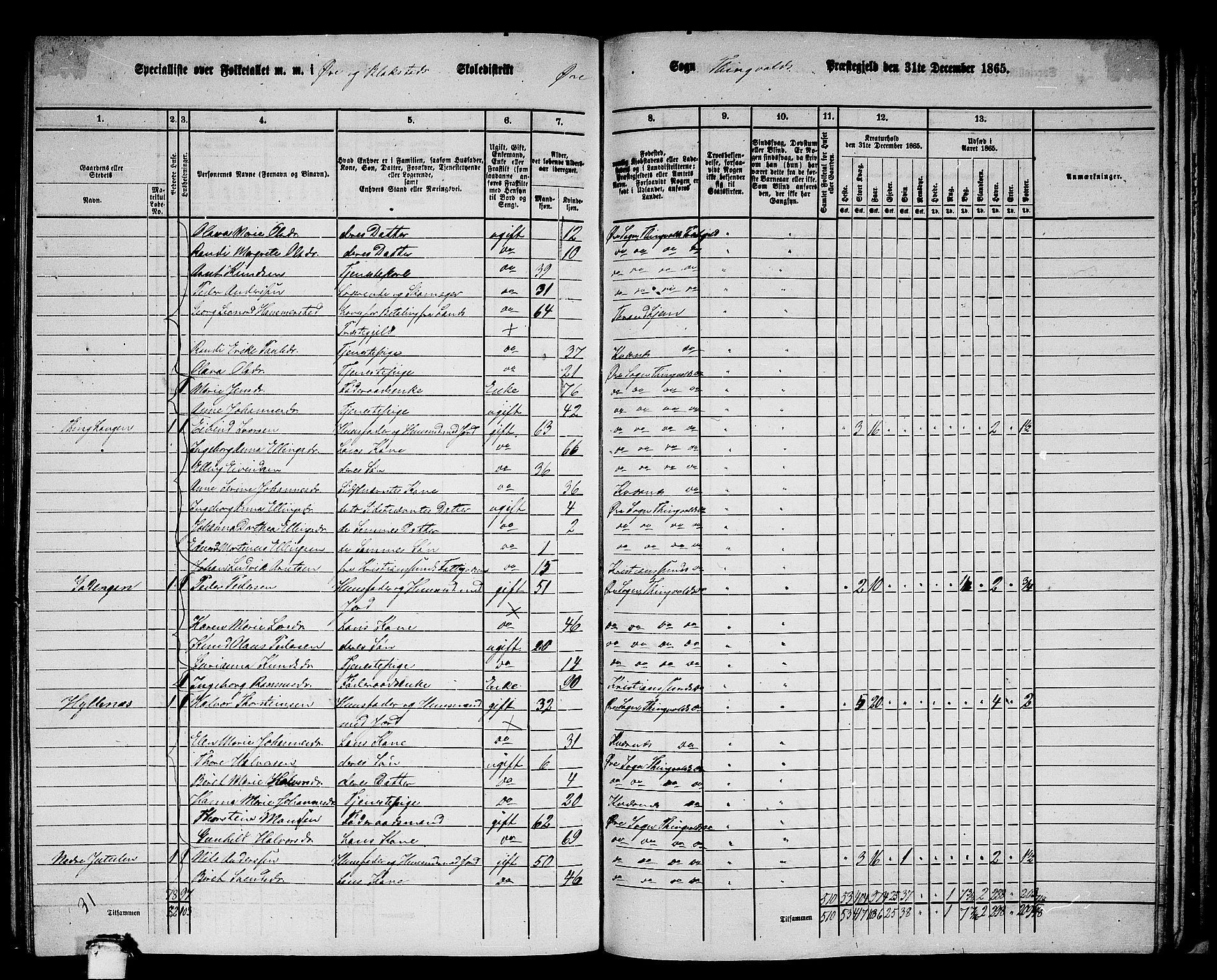 RA, 1865 census for Tingvoll, 1865, p. 205