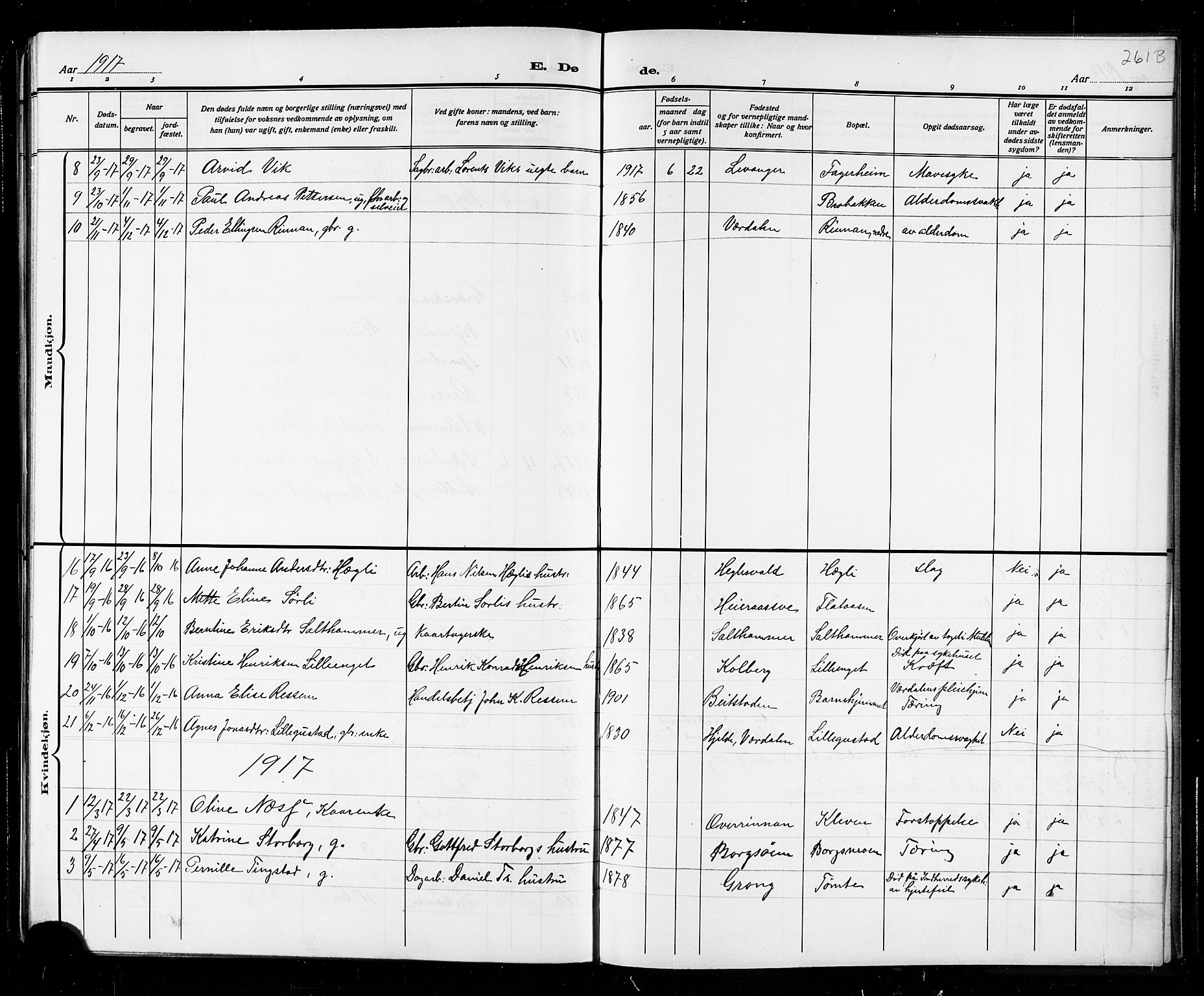 Ministerialprotokoller, klokkerbøker og fødselsregistre - Nord-Trøndelag, AV/SAT-A-1458/721/L0208: Parish register (copy) no. 721C01, 1880-1917, p. 252j