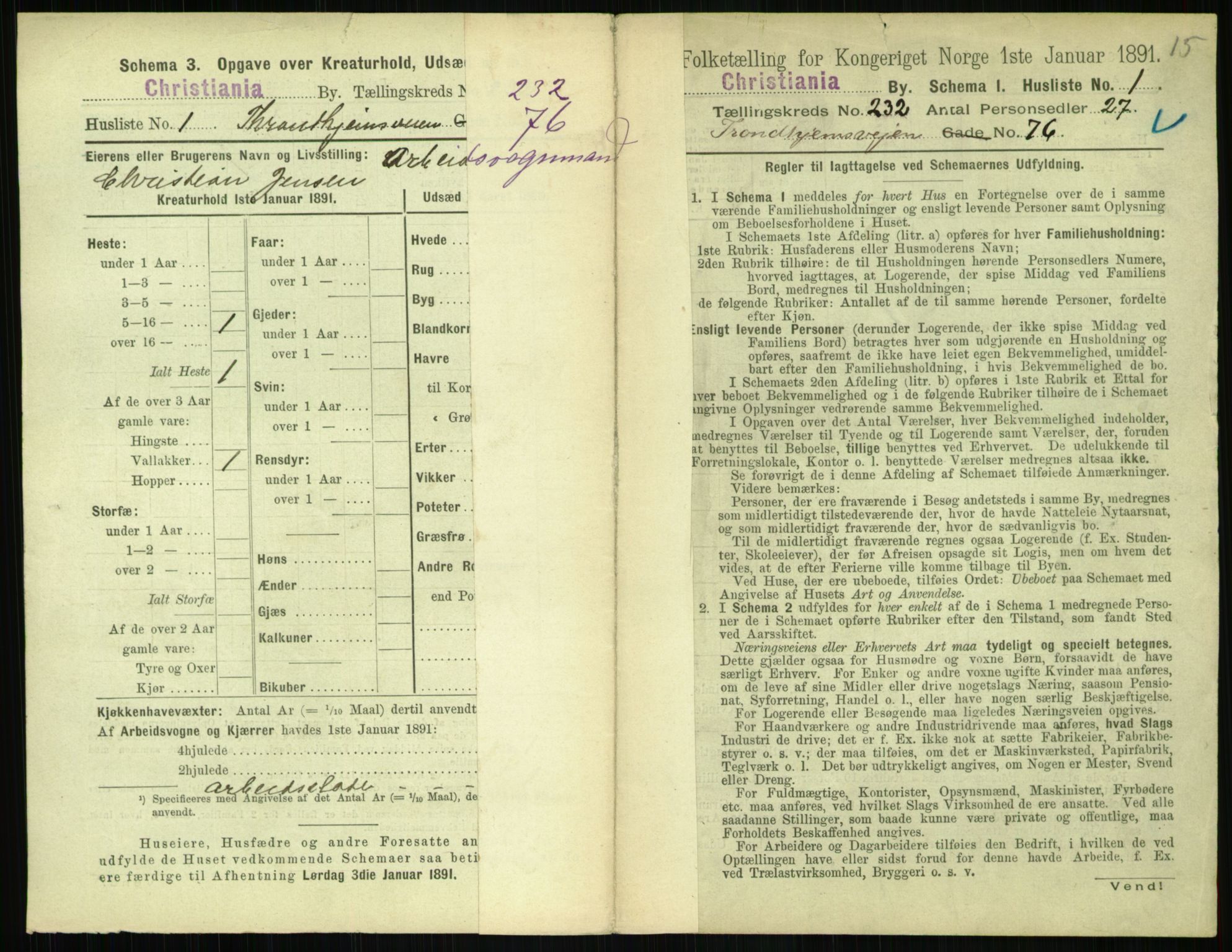 RA, 1891 census for 0301 Kristiania, 1891, p. 142825