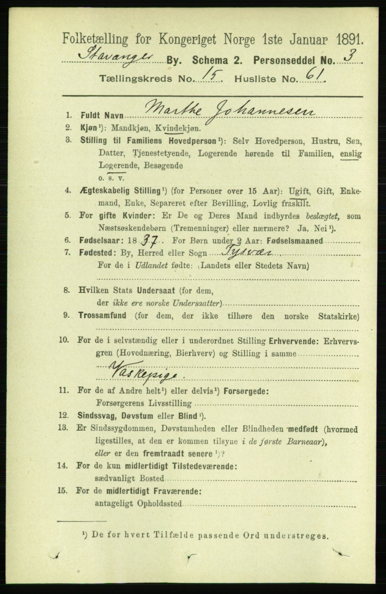 RA, 1891 census for 1103 Stavanger, 1891, p. 18443