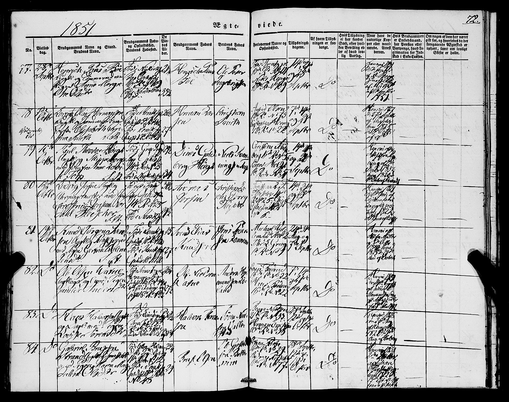 Domkirken sokneprestembete, AV/SAB-A-74801/H/Haa/L0033: Parish register (official) no. D 1, 1841-1853, p. 72