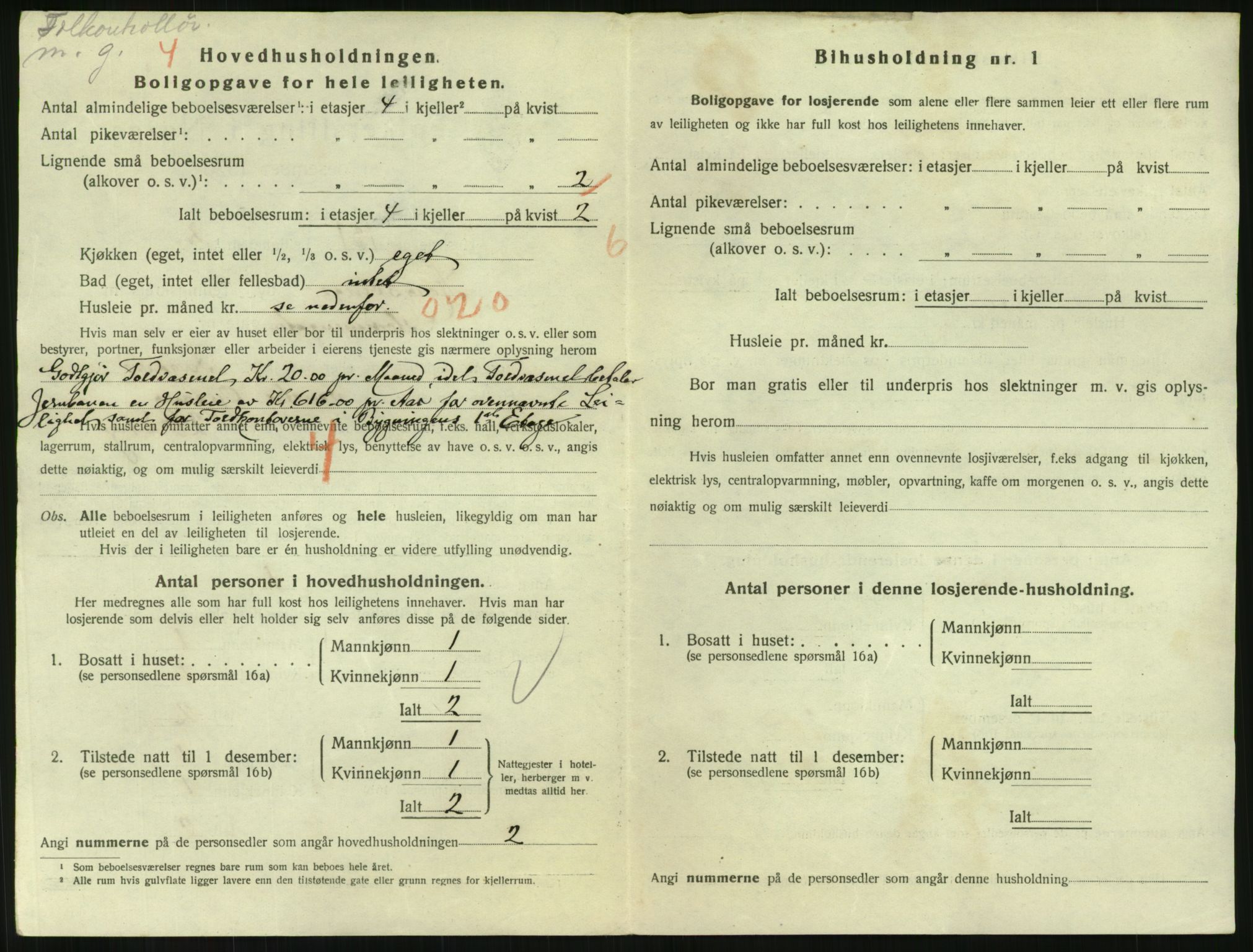 SAH, 1920 census for Kongsvinger, 1920, p. 1408