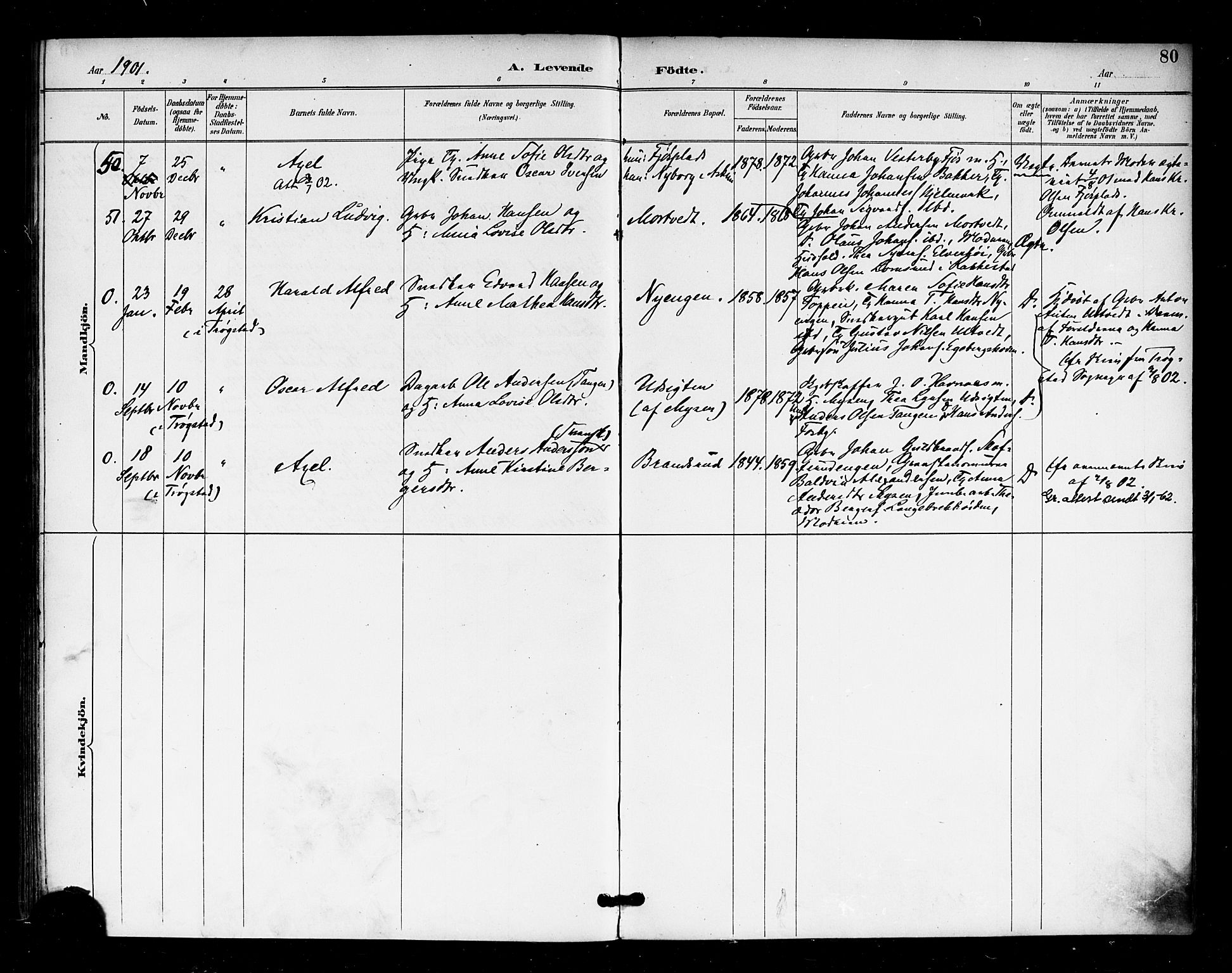 Eidsberg prestekontor Kirkebøker, AV/SAO-A-10905/F/Fa/L0013: Parish register (official) no. I 13, 1890-1901, p. 80