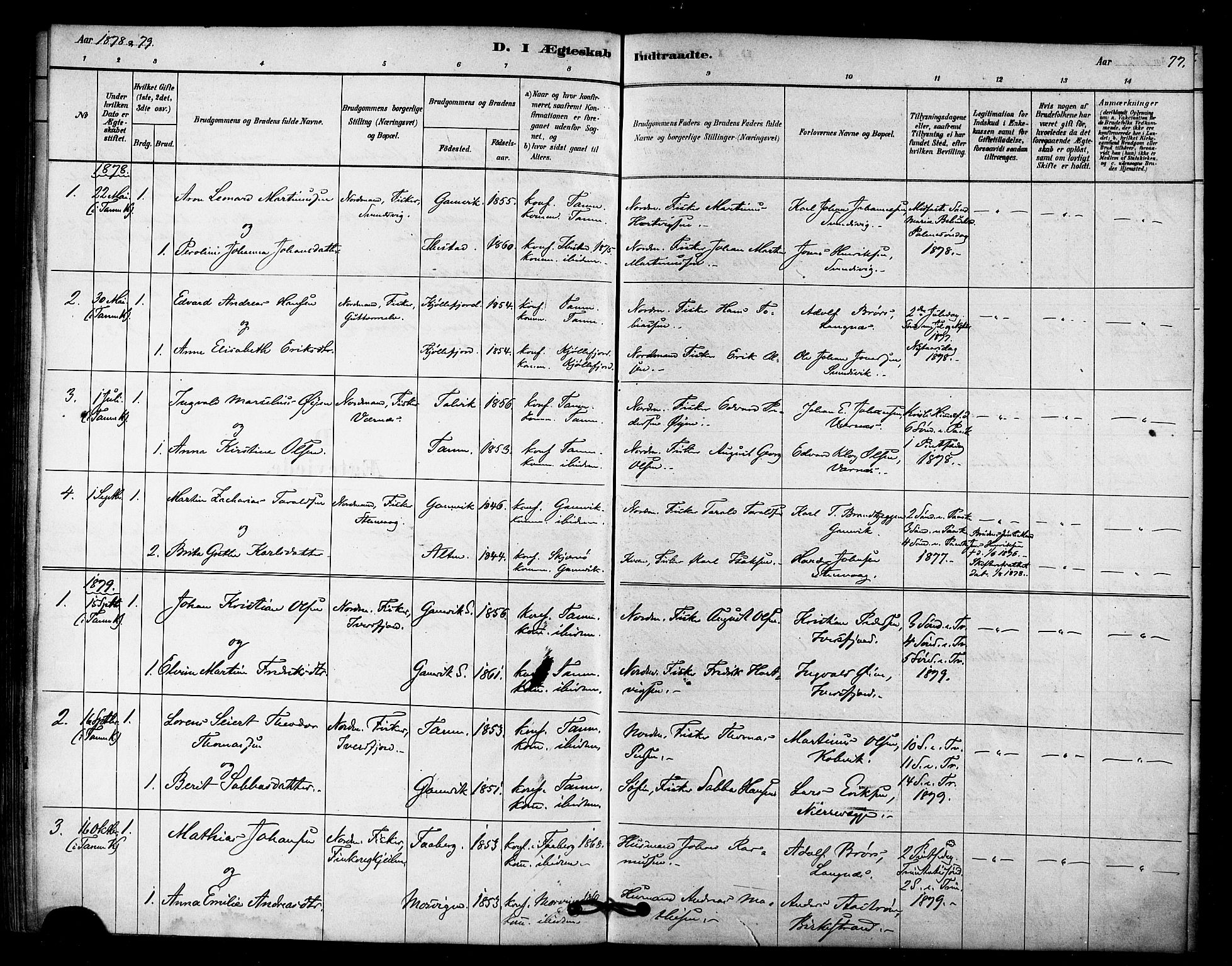 Tana sokneprestkontor, SATØ/S-1334/H/Ha/L0003kirke: Parish register (official) no. 3, 1878-1892, p. 77