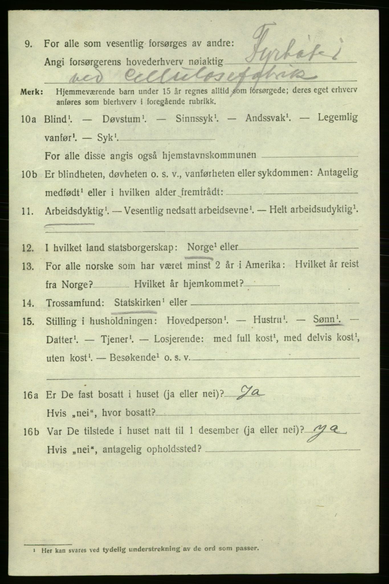 SAO, 1920 census for Fredrikshald, 1920, p. 25957