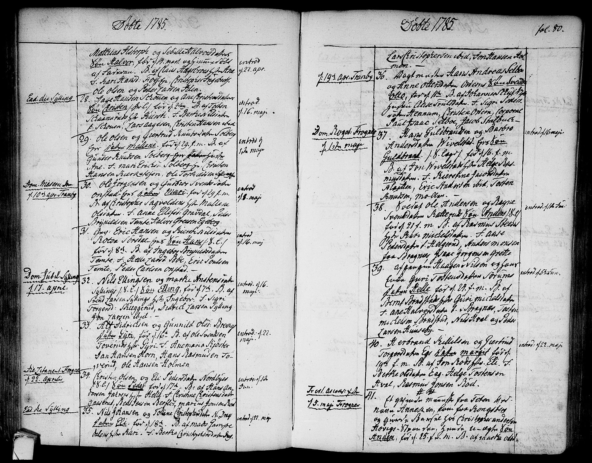 Lier kirkebøker, SAKO/A-230/F/Fa/L0006: Parish register (official) no. I 6, 1777-1794, p. 80
