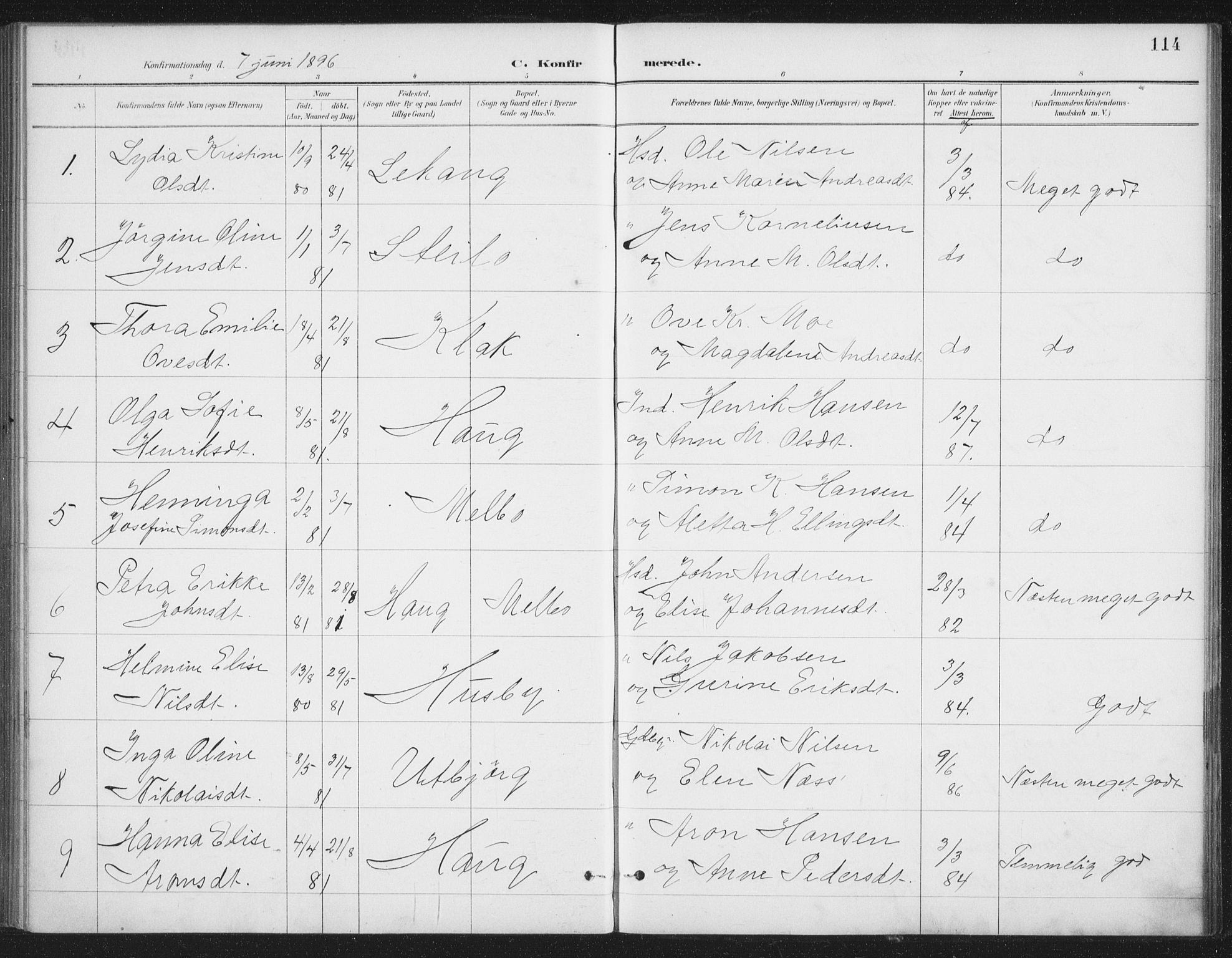 Ministerialprotokoller, klokkerbøker og fødselsregistre - Nordland, SAT/A-1459/888/L1245: Parish register (official) no. 888A11, 1888-1900, p. 114