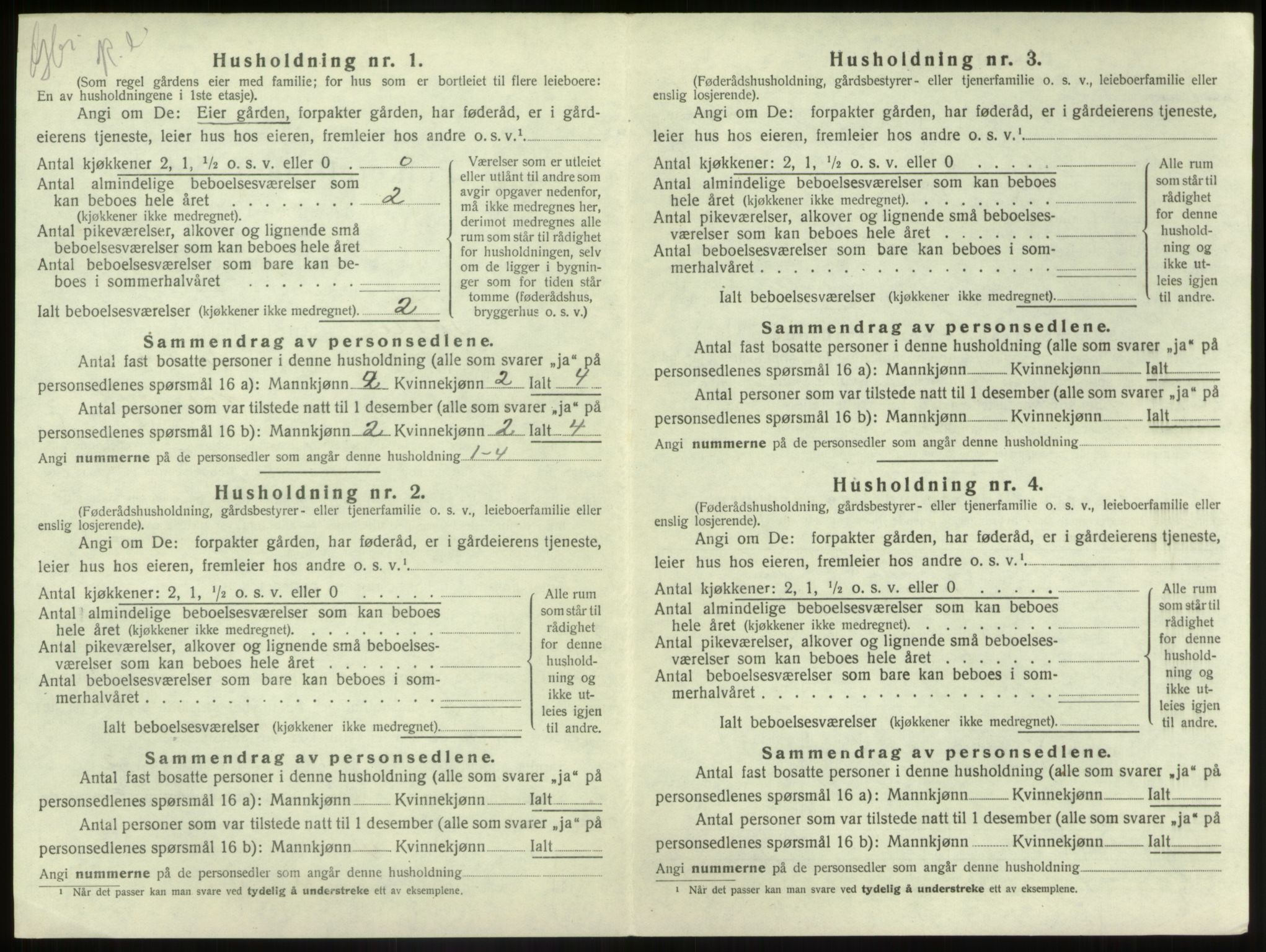 SAB, 1920 census for Førde, 1920, p. 288