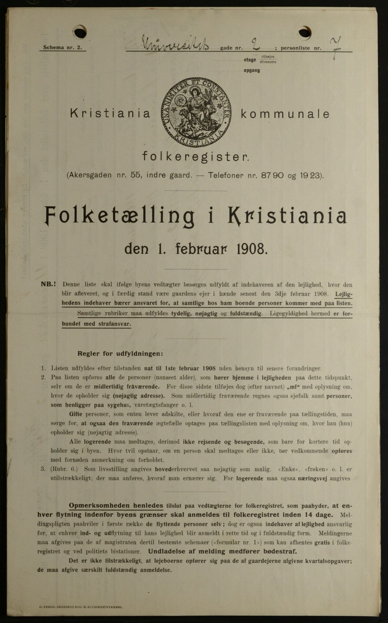 OBA, Municipal Census 1908 for Kristiania, 1908, p. 107648