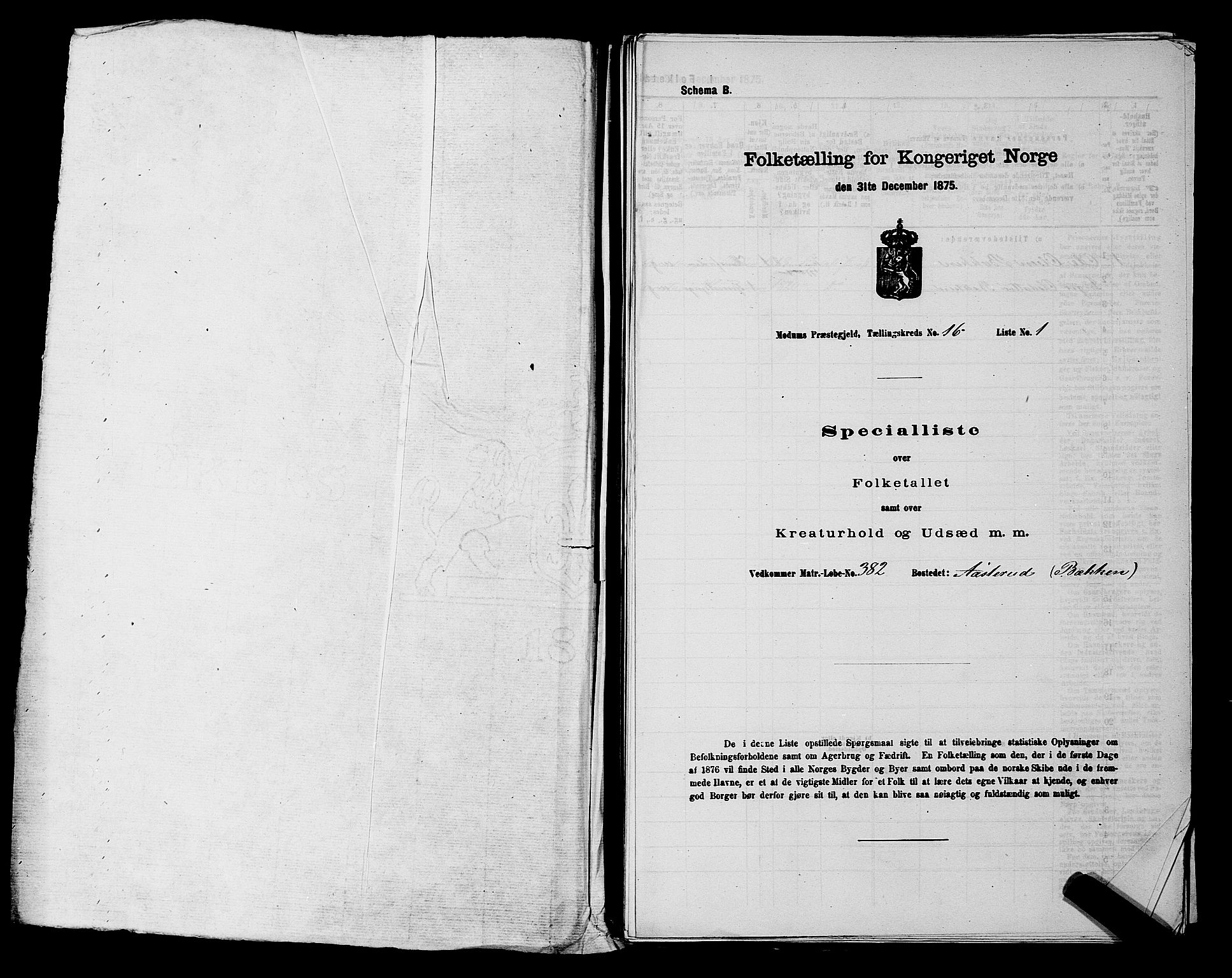 SAKO, 1875 census for 0623P Modum, 1875, p. 2044