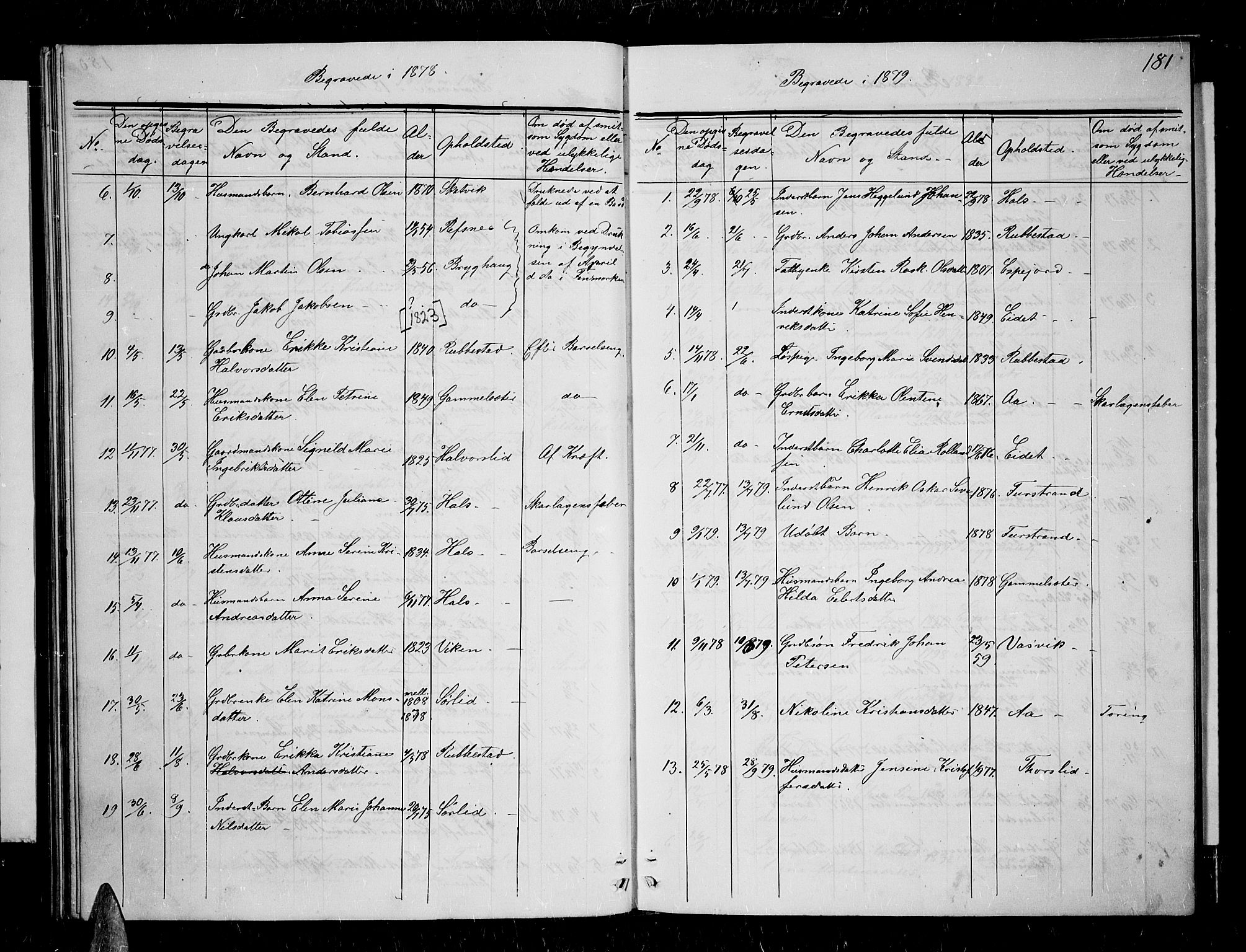 Tranøy sokneprestkontor, SATØ/S-1313/I/Ia/Iab/L0003klokker: Parish register (copy) no. 3, 1861-1887, p. 181