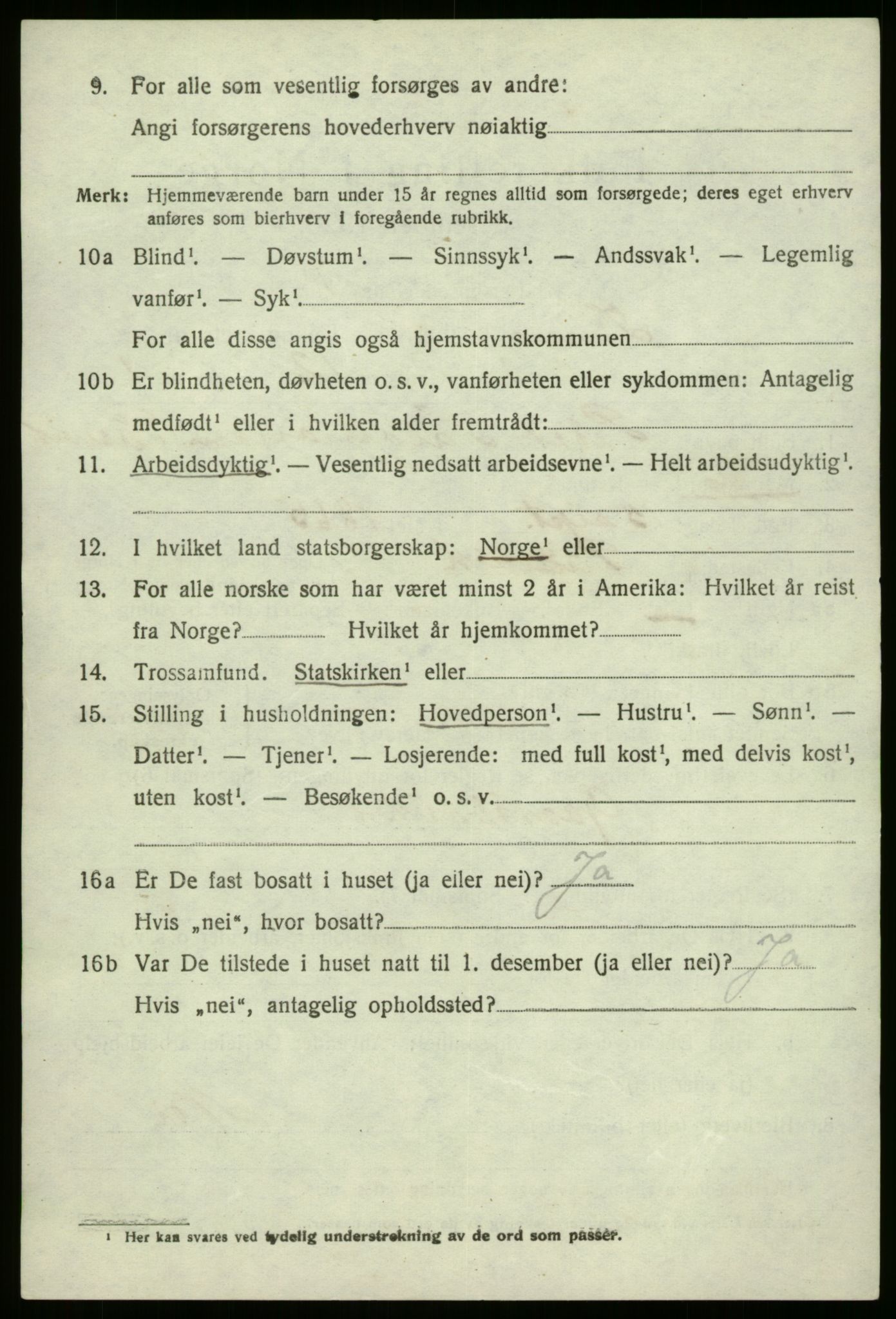 SAB, 1920 census for Kinn, 1920, p. 2622