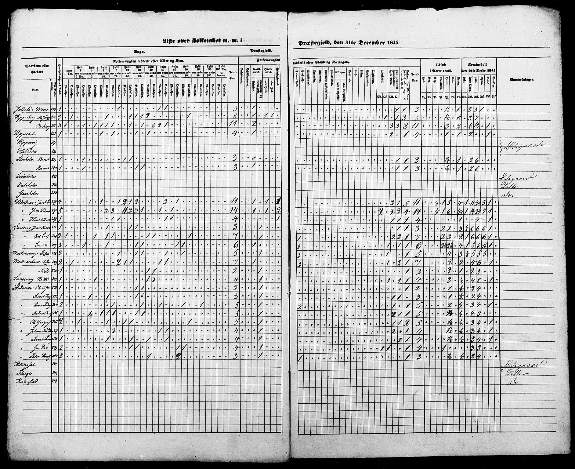 SAT, Census 1845 for Borgund, 1845, p. 32