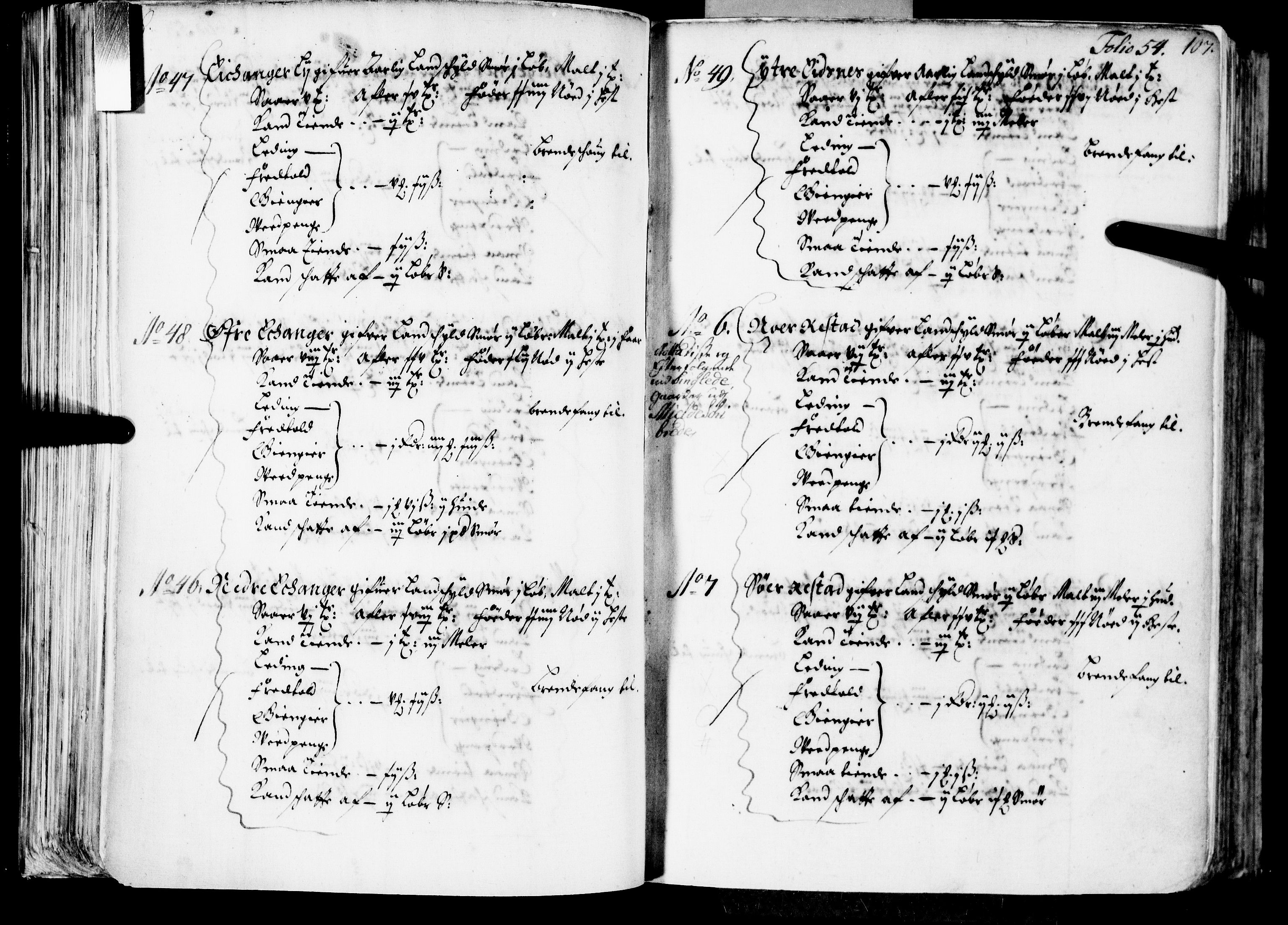 Rentekammeret inntil 1814, Realistisk ordnet avdeling, AV/RA-EA-4070/N/Nb/Nba/L0039: Nordhordland fogderi, 1667, p. 53b-54a